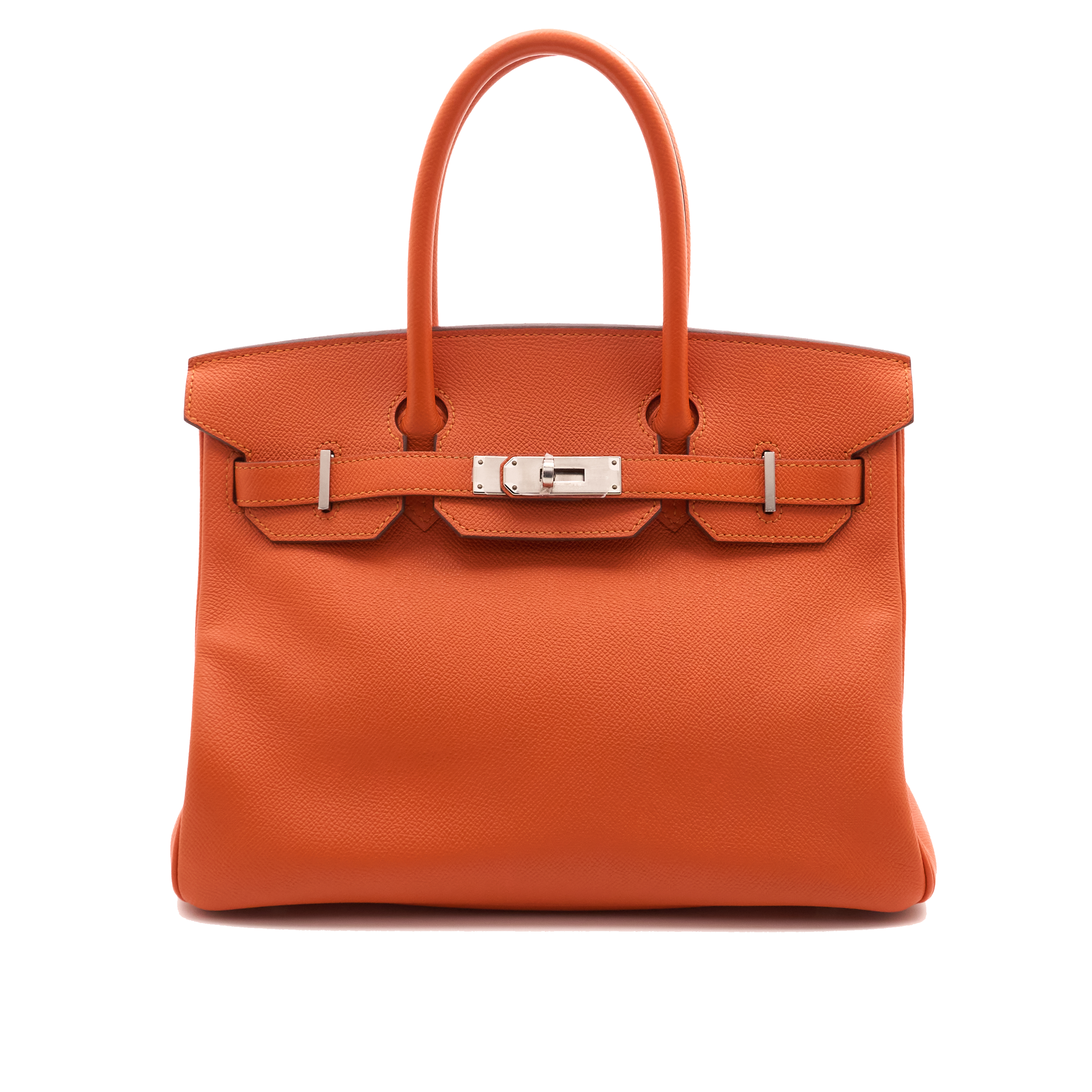 Hermes Birkin 30 Epsom Orange H PHW Stamp A