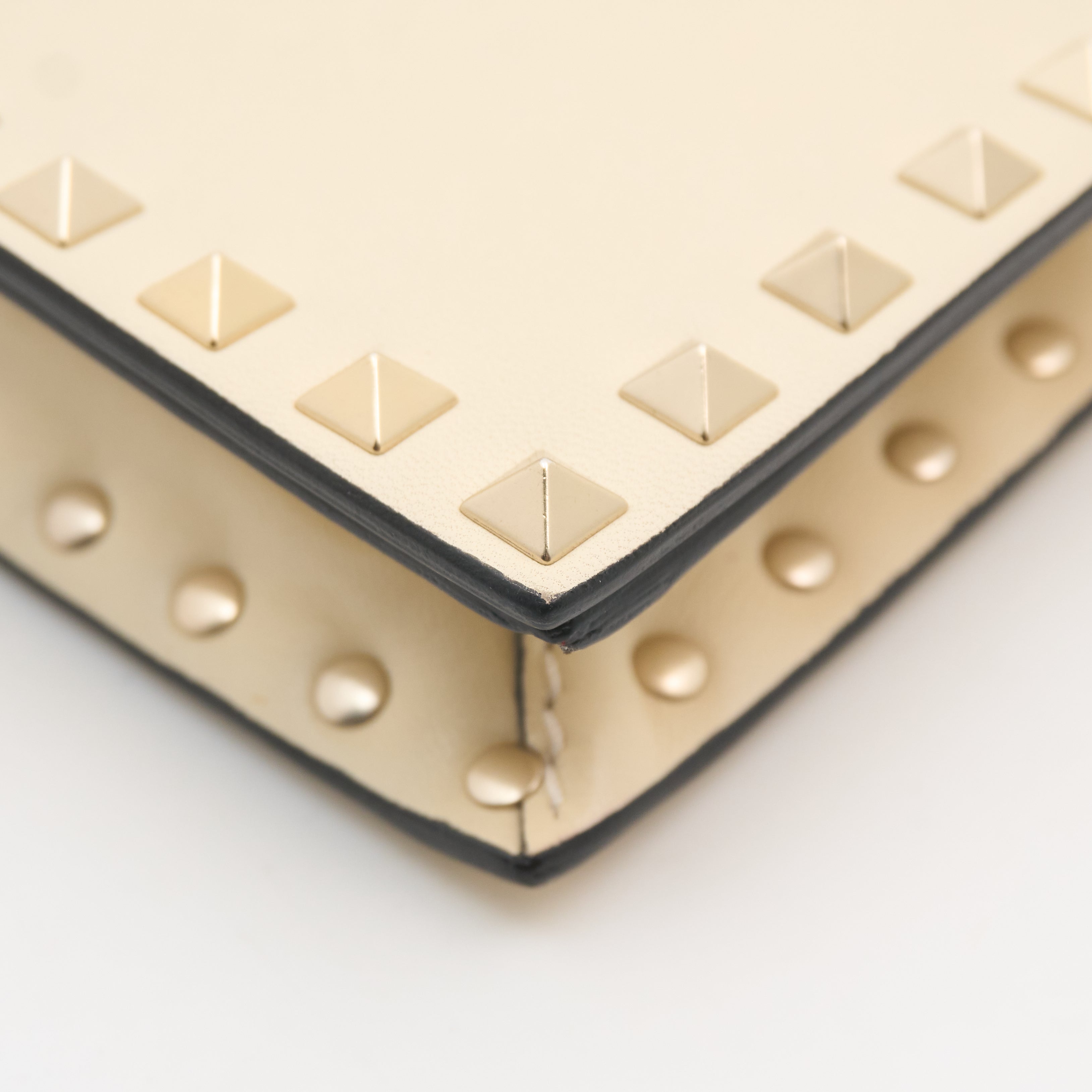 Valentino Garavani Rockstud Cream Clutch