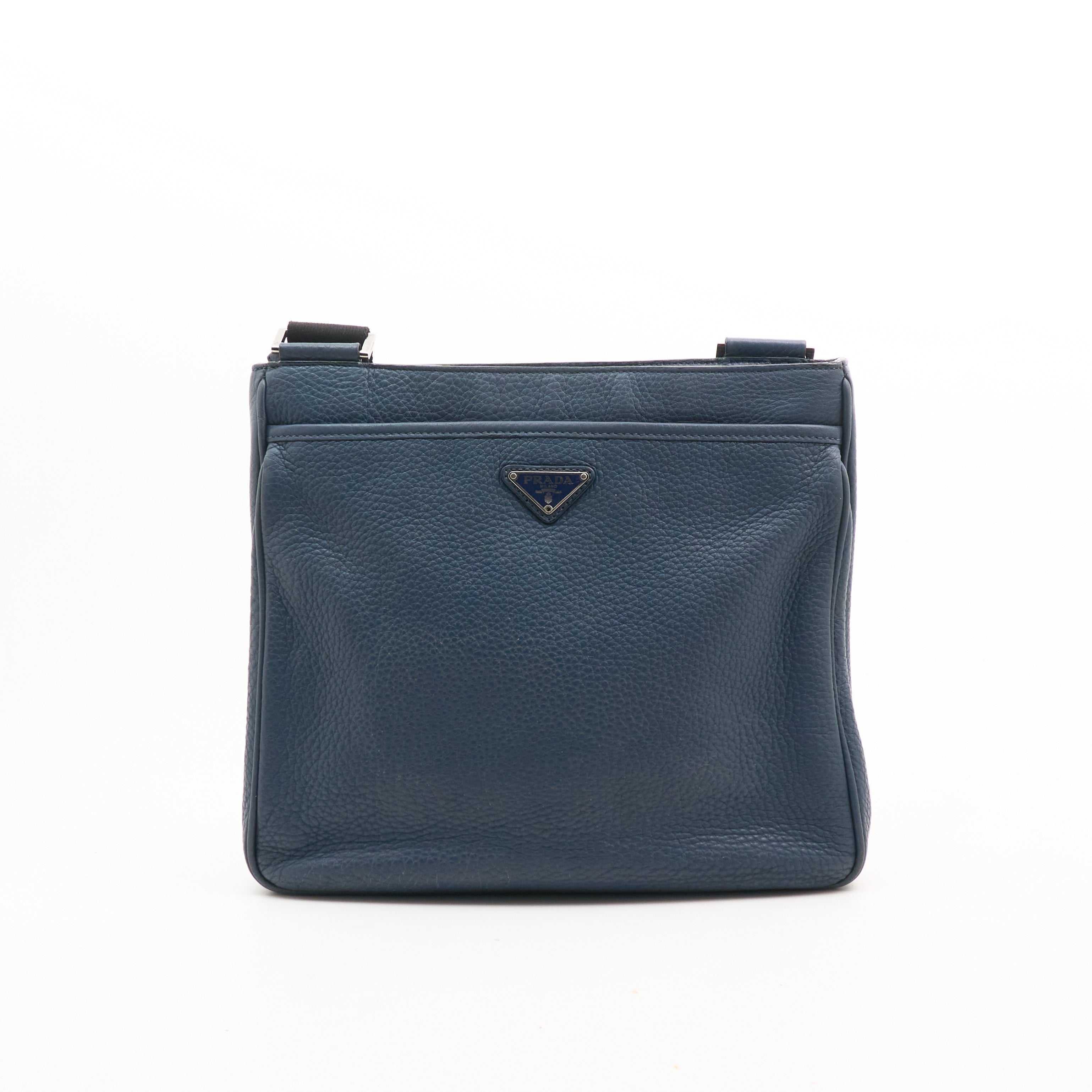 Prada Blue Vitello Diano Messenger Bag