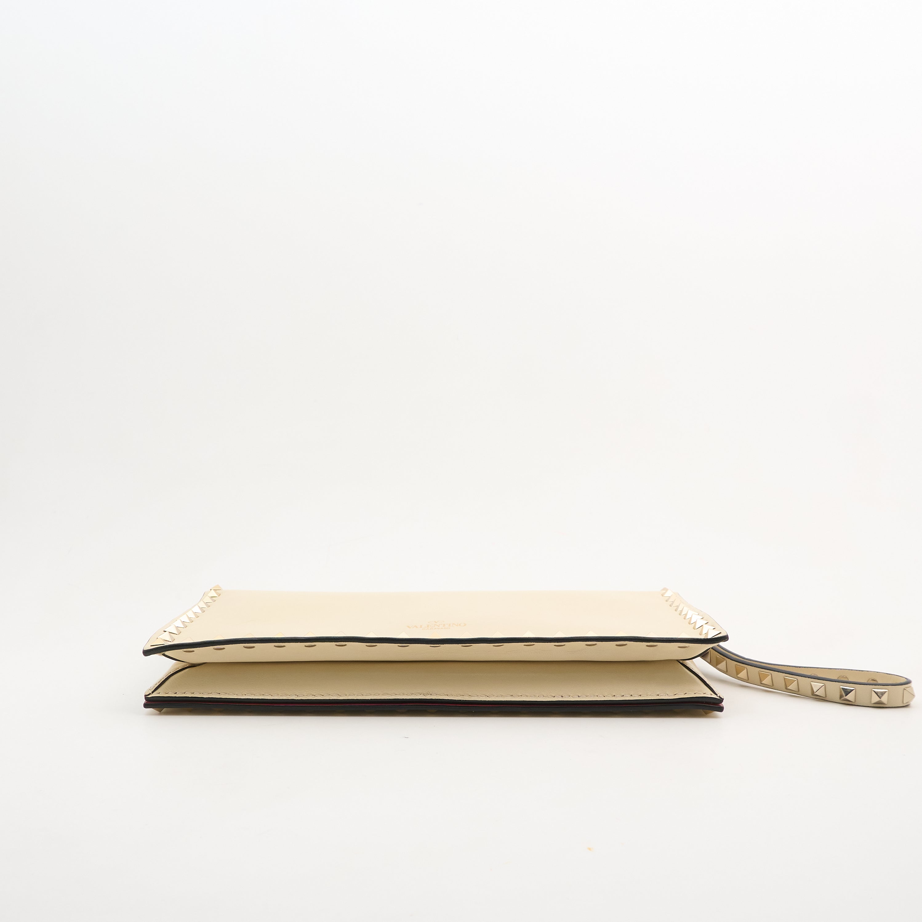 Valentino Garavani Rockstud Cream Clutch