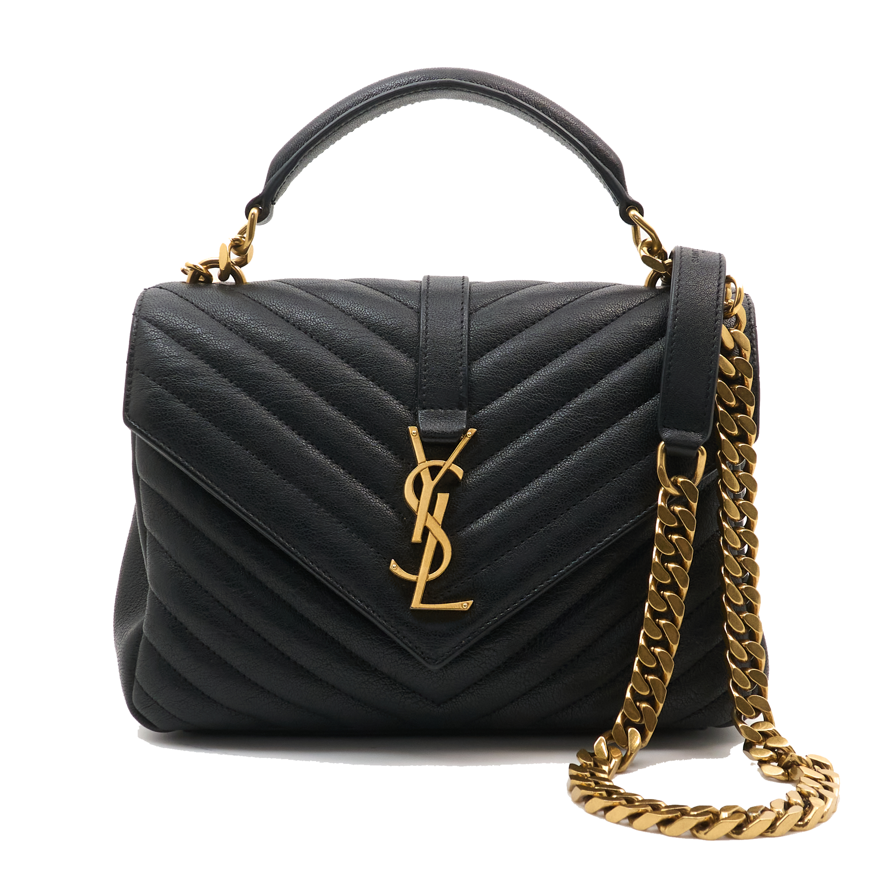 Saint Laurent College Black Leather Bag