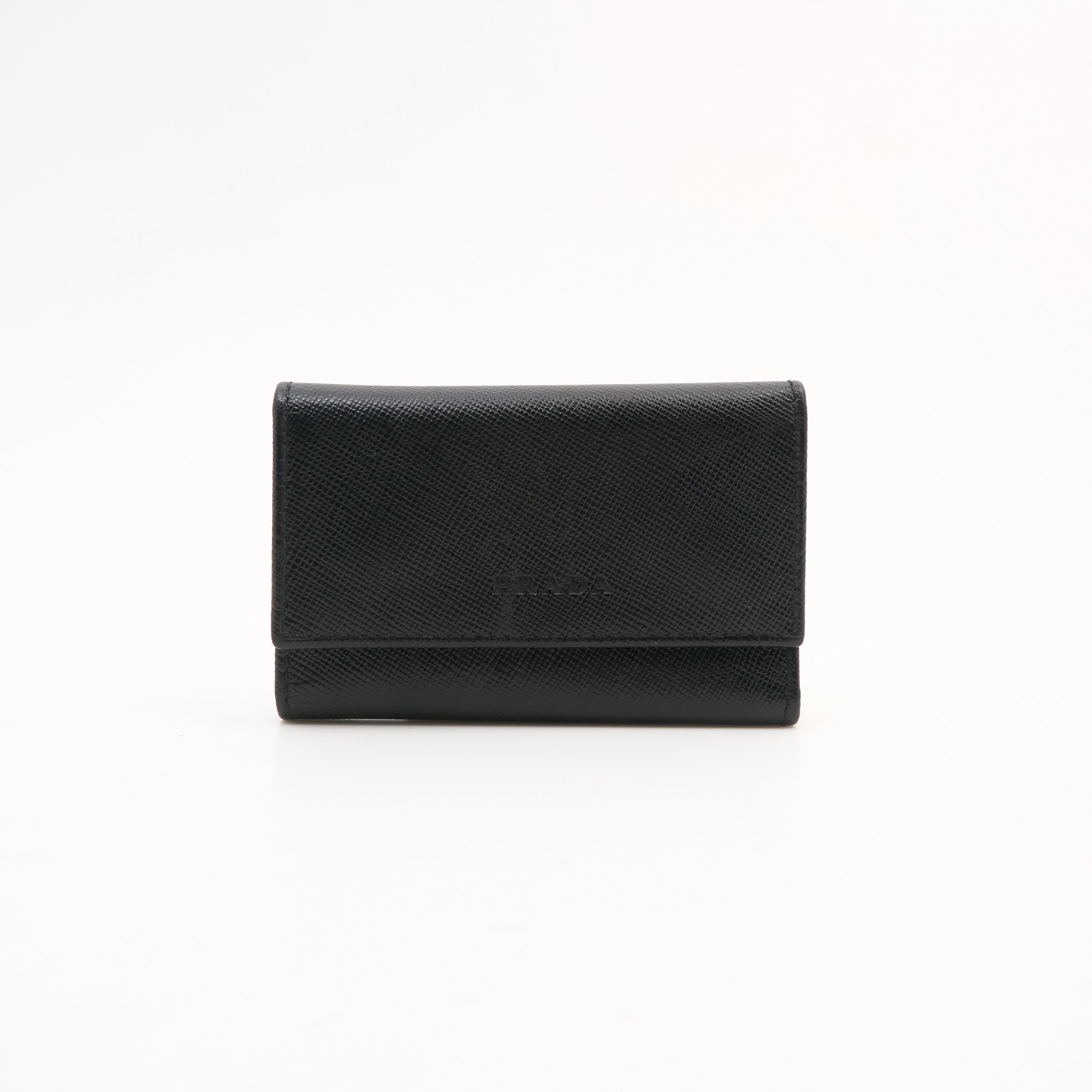 Prada Black Saffiano Key Holder