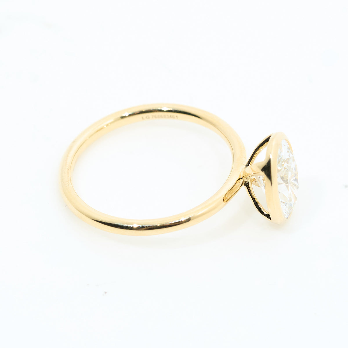 ct Oval-Cut Lab-Grown Diamond 9ct Yellow Gold Bezel Ring