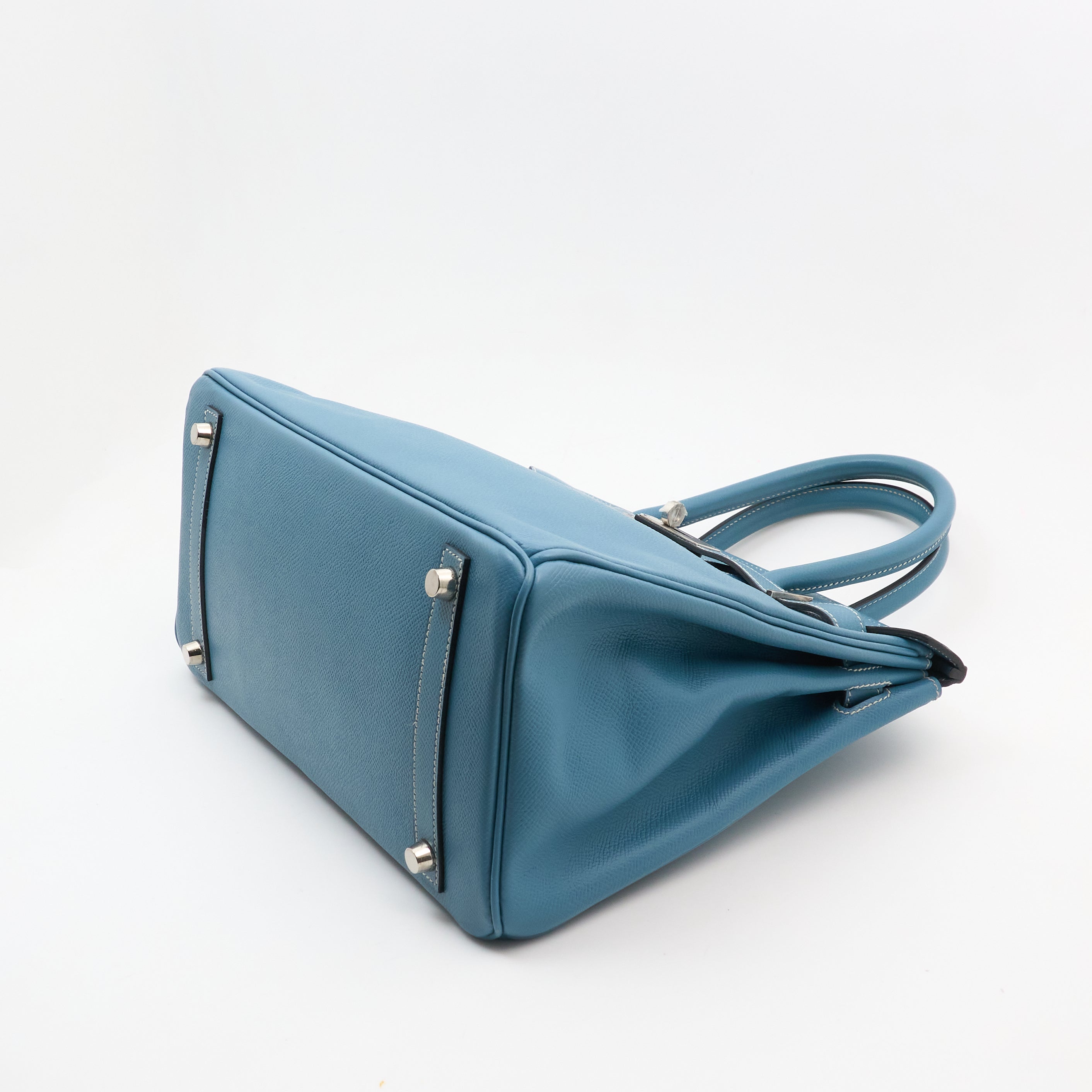 Hermes Bikin 30 Epsom Bleu Jean PHW Square Stamp D