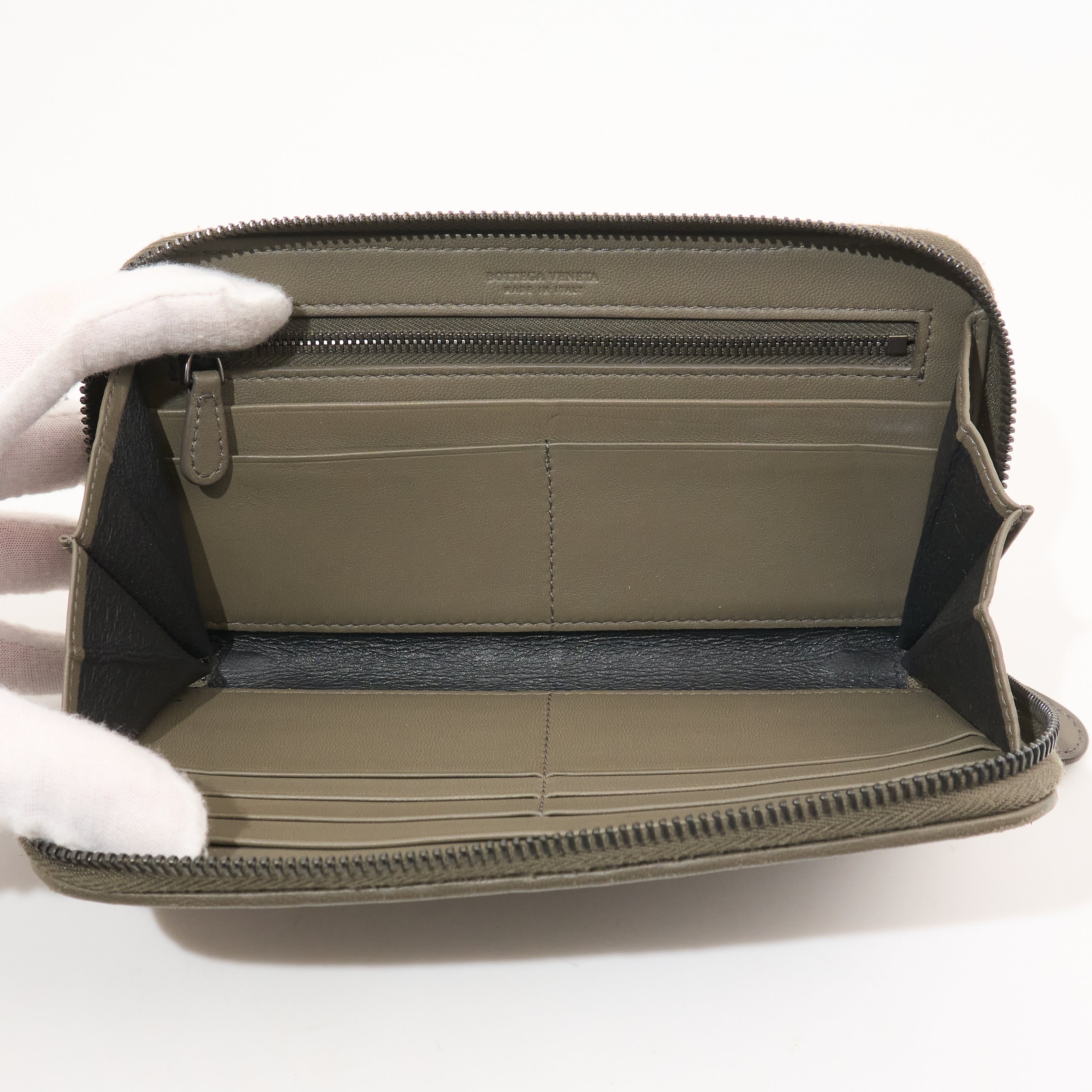Bottega Veneta Intrecciato Leather Zip Around Wallet