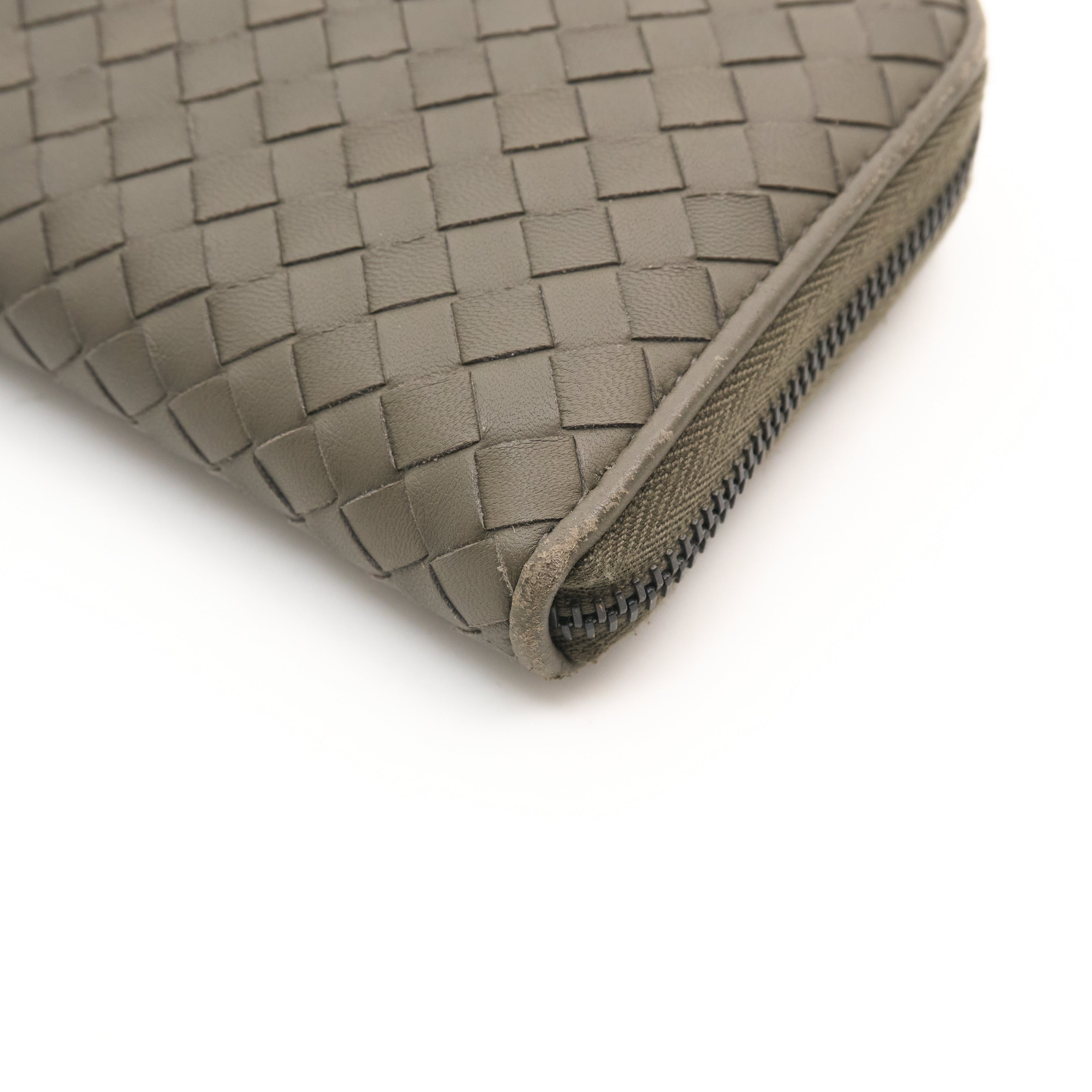 Bottega Veneta Intrecciato Leather Zip Around Wallet