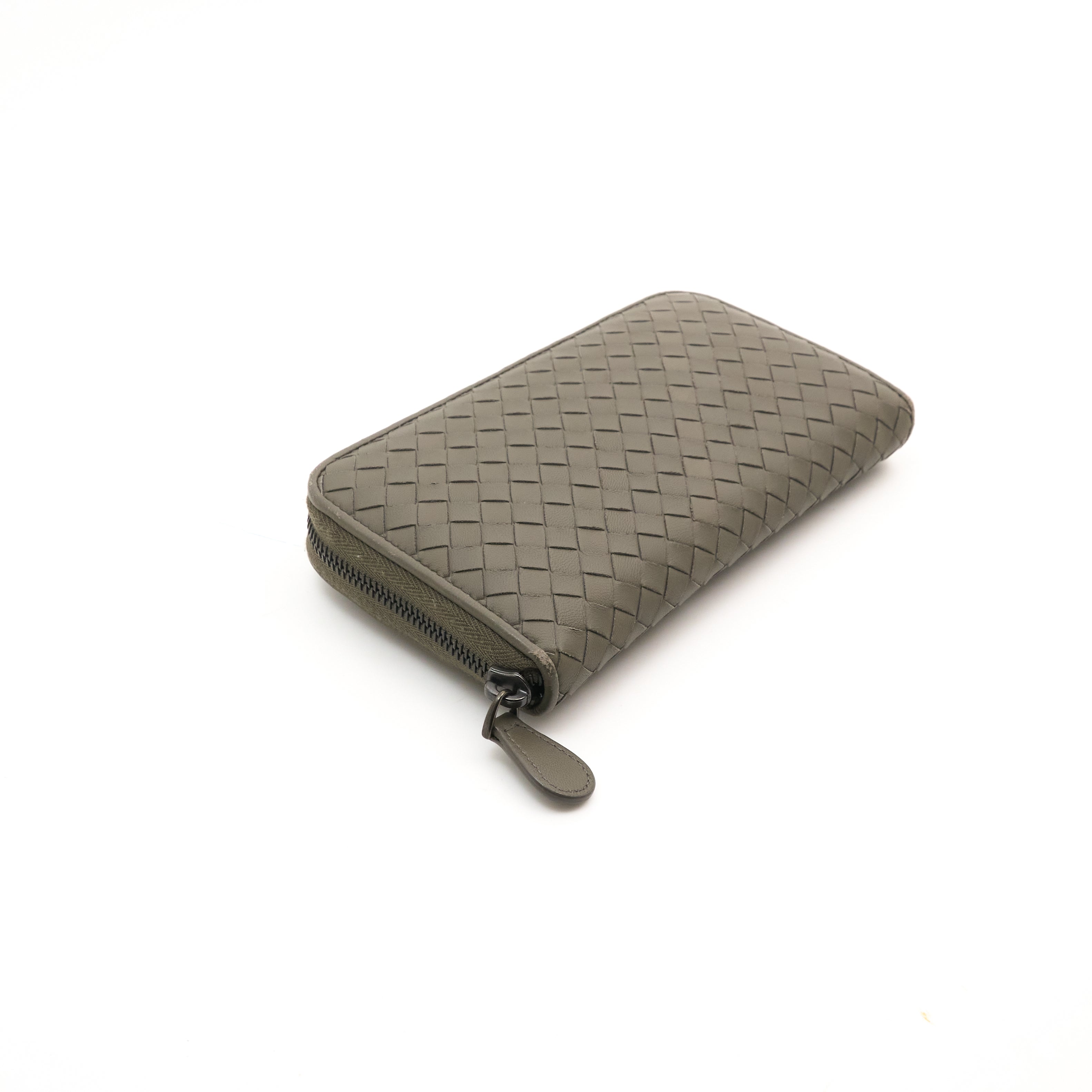 Bottega Veneta Intrecciato Leather Zip Around Wallet