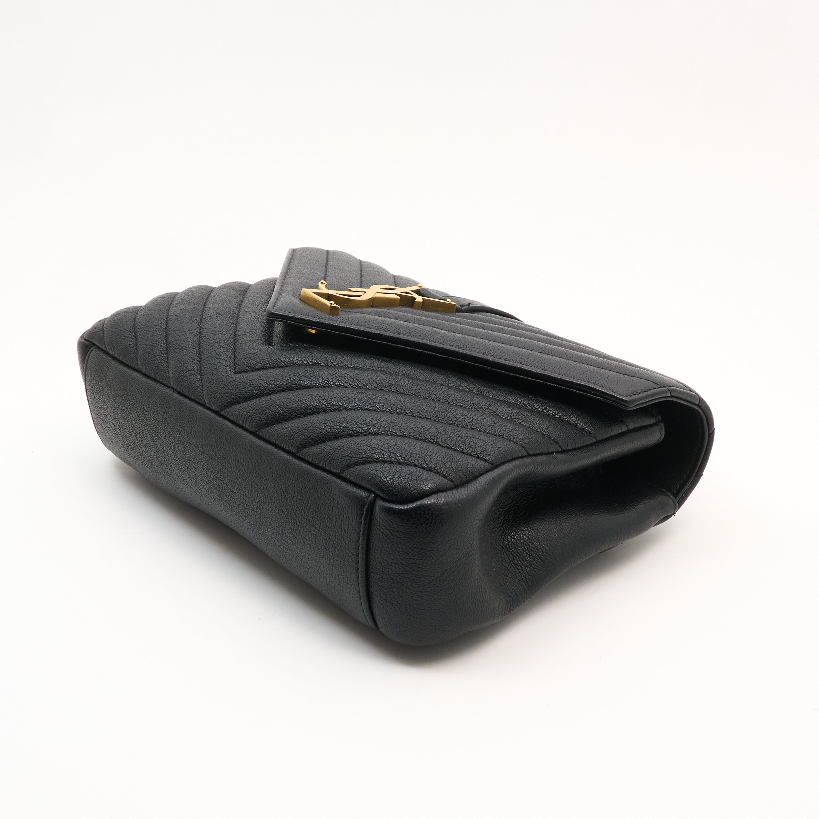 Saint Laurent College Black Leather Bag