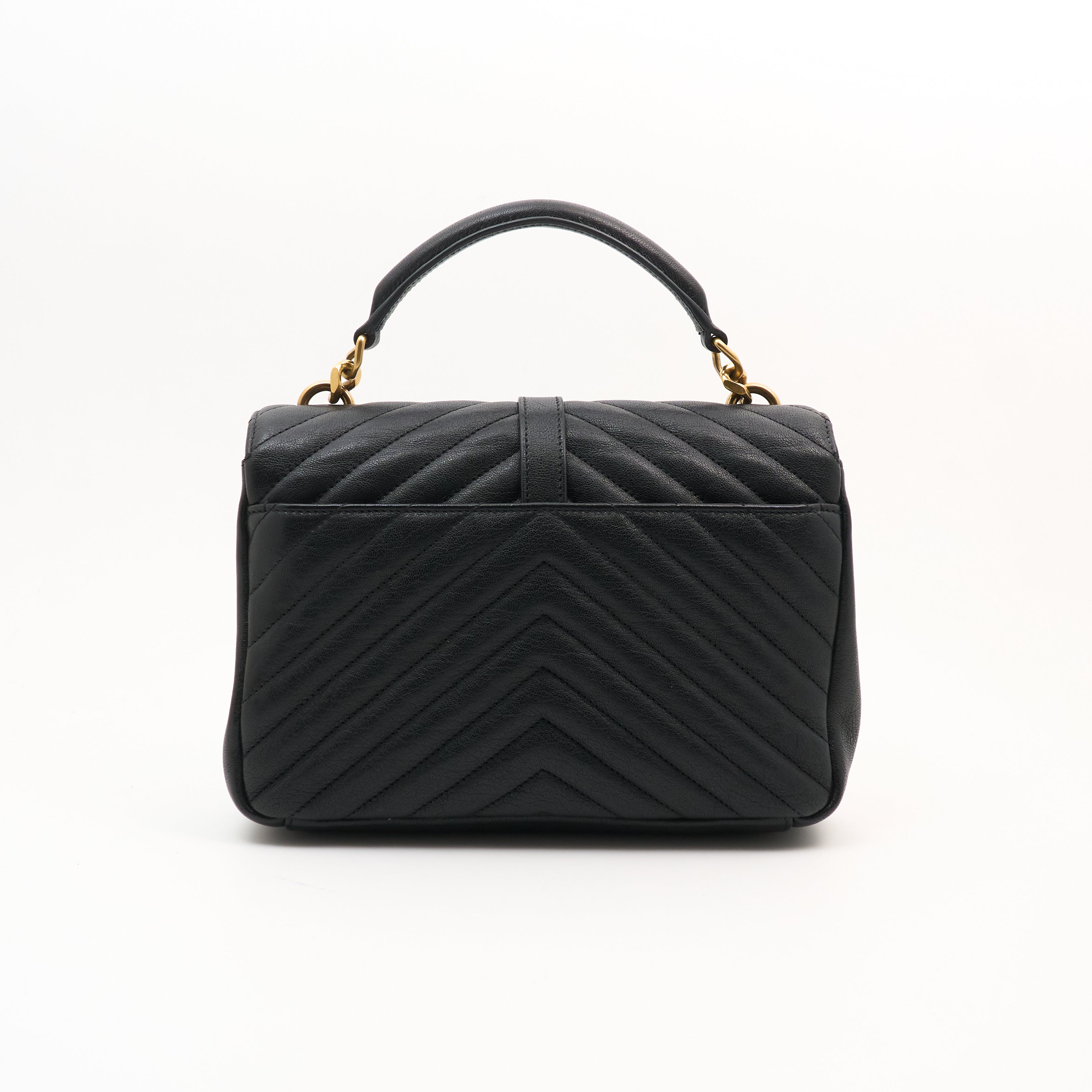 Saint Laurent College Black Leather Bag