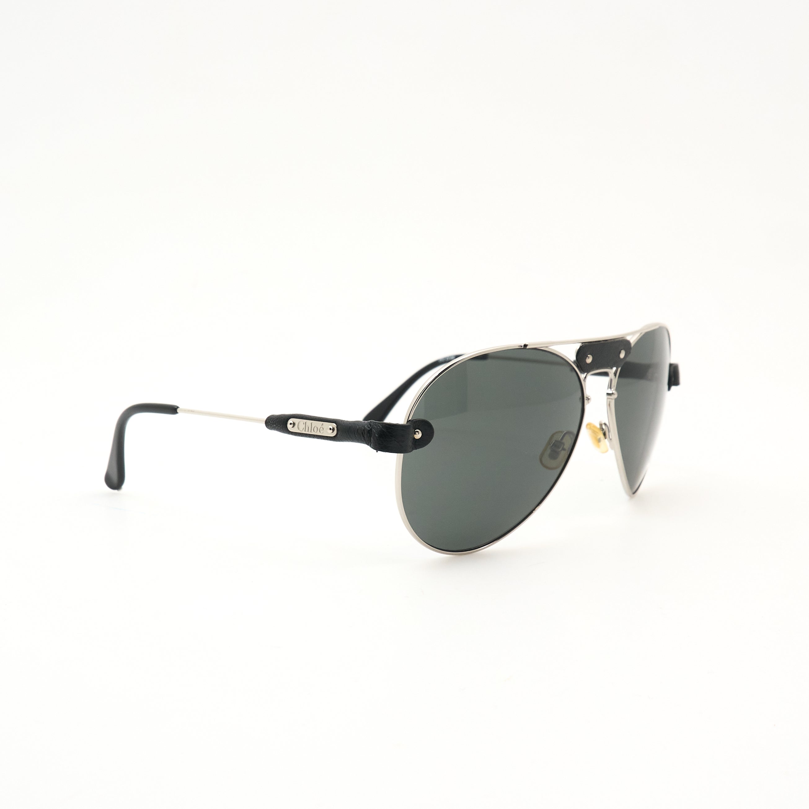 Chloe Aviator Sunglasses Silver/Dark Grey