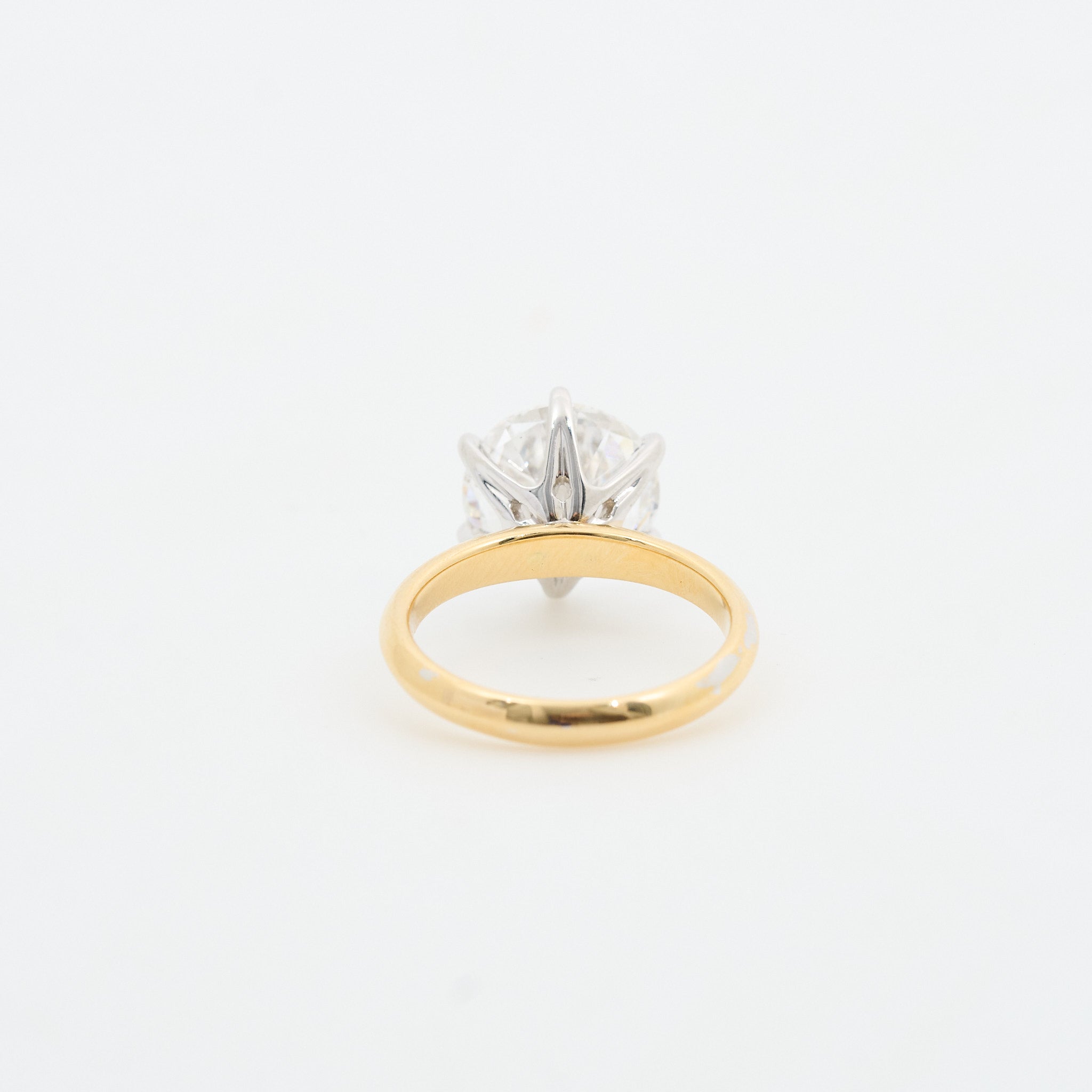 5ct Round Brilliant Cut Lab Diamond 18ct Yellow Gold Ring Custom Made by MV & Co