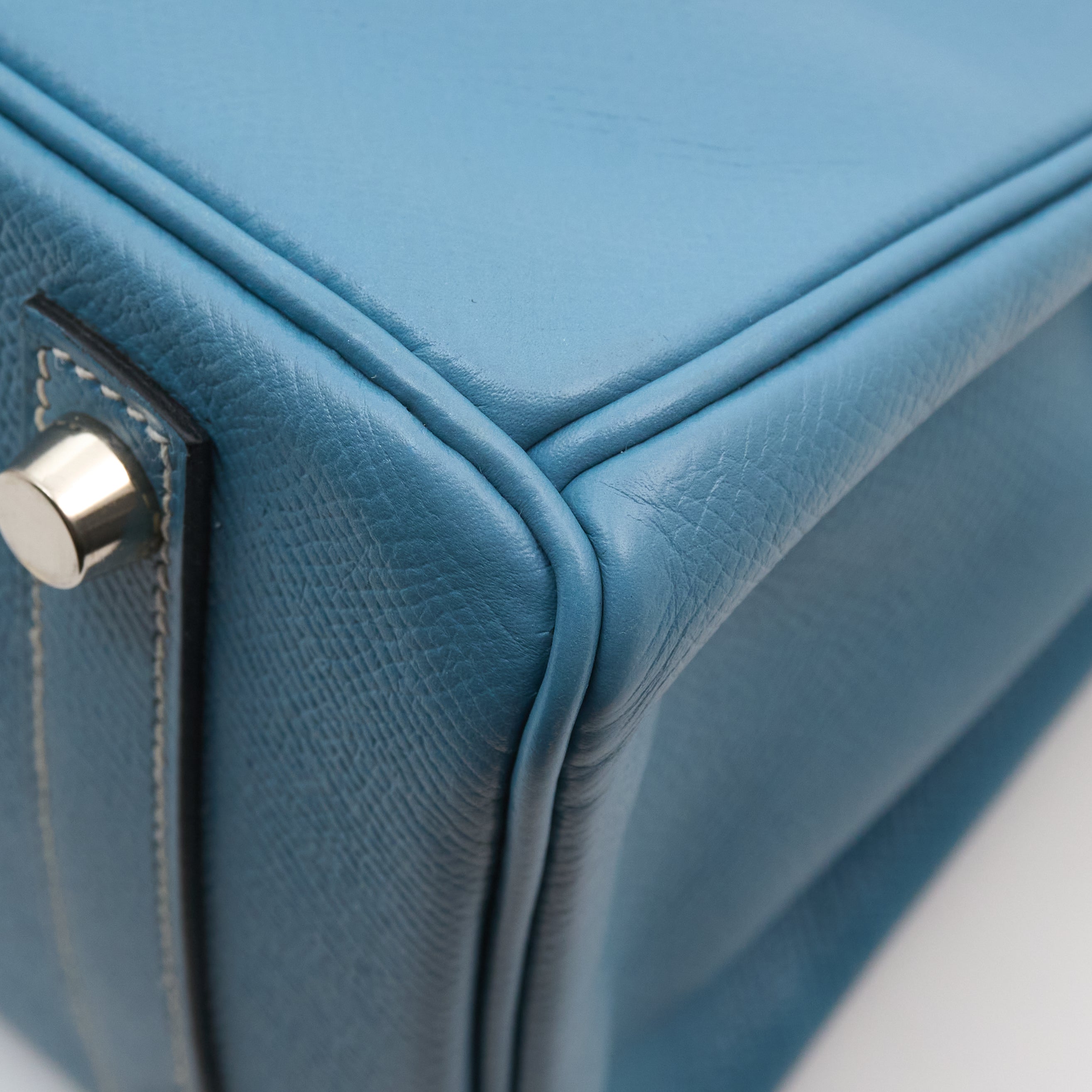 Hermes Bikin 30 Epsom Bleu Jean PHW Square Stamp D