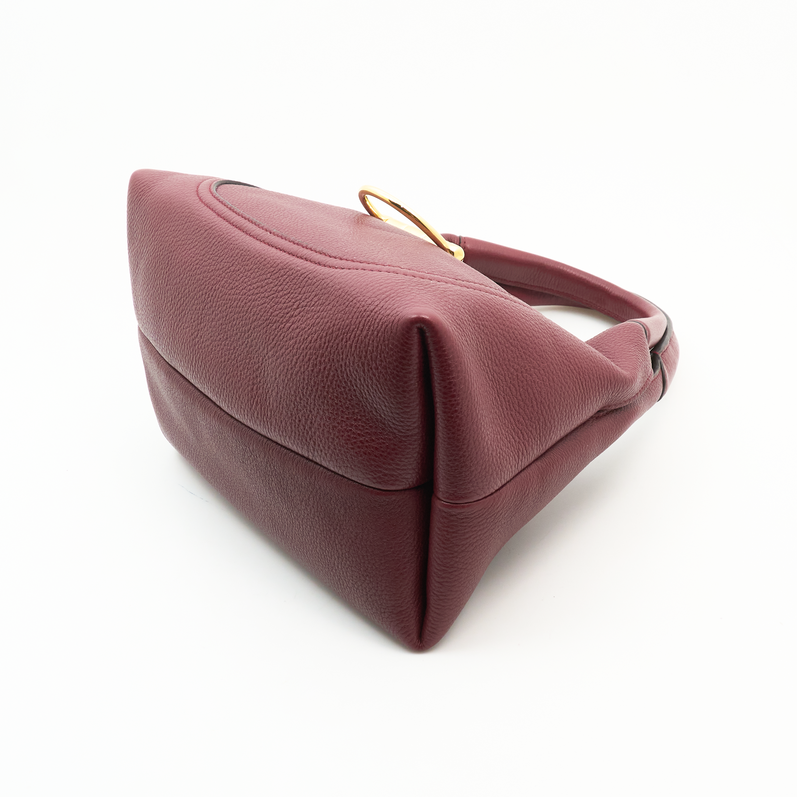 Gucci Softbit Small Burgundy Leather Bag