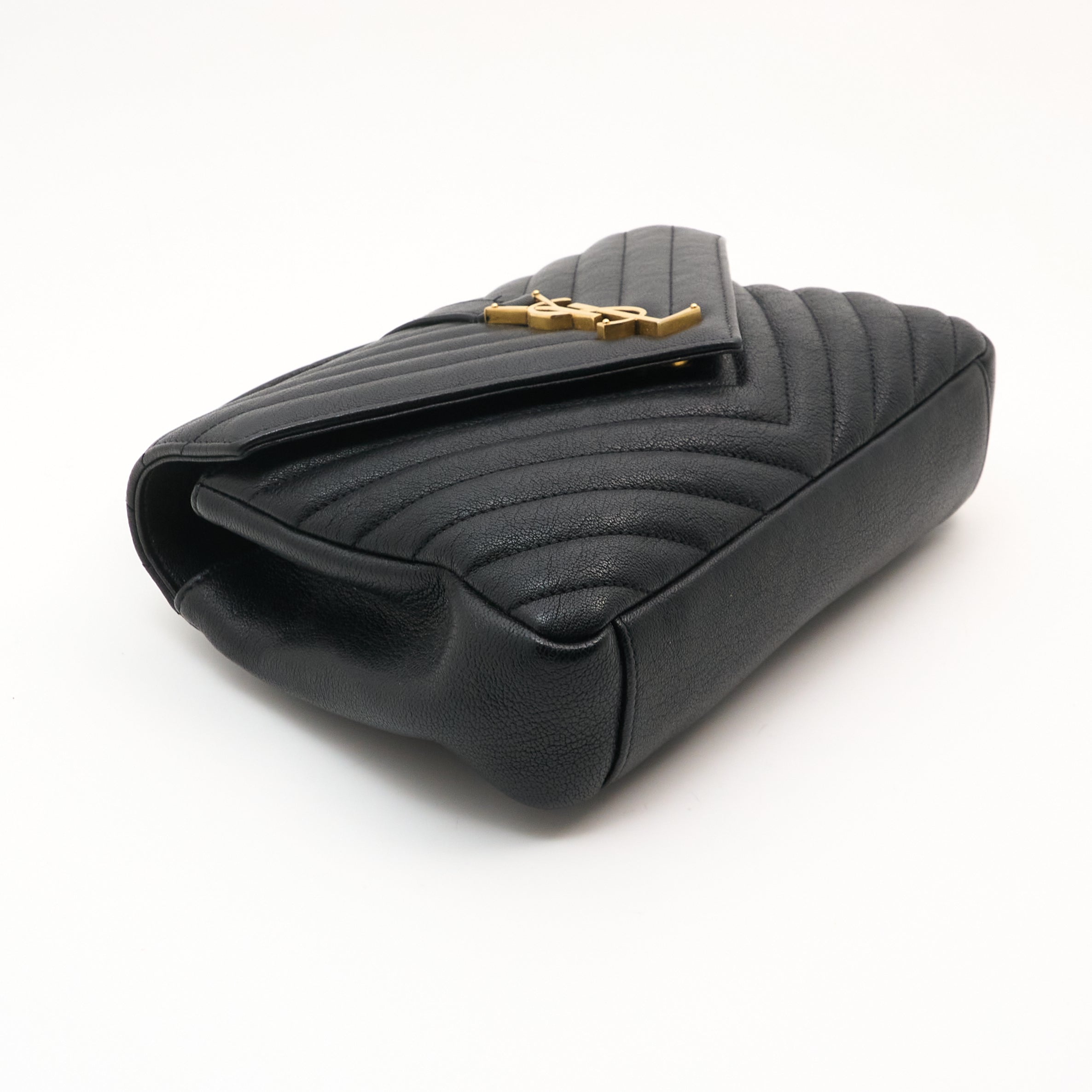 Saint Laurent College Black Leather Bag
