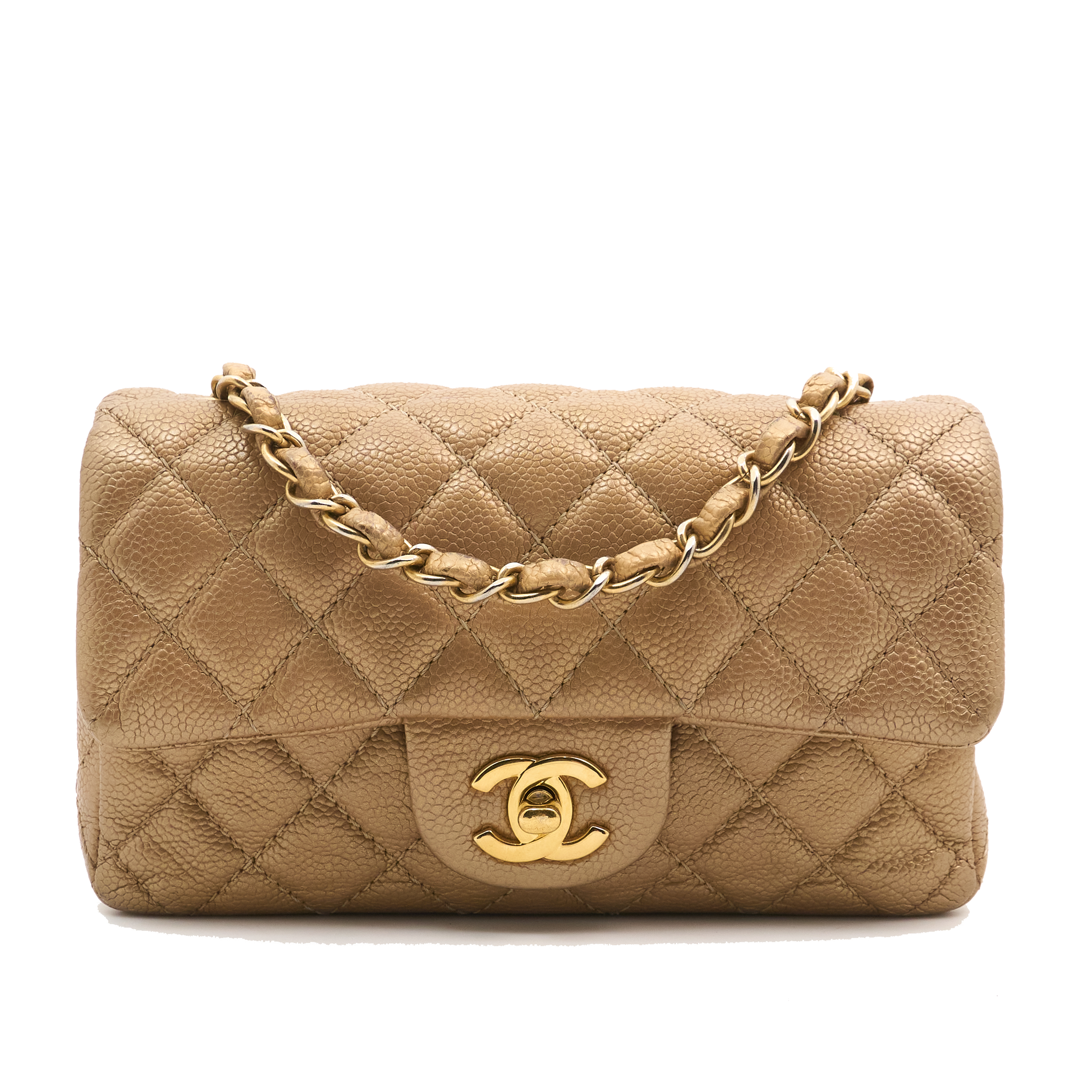 Chanel Gold Caviar Mini Flap Bag GHW