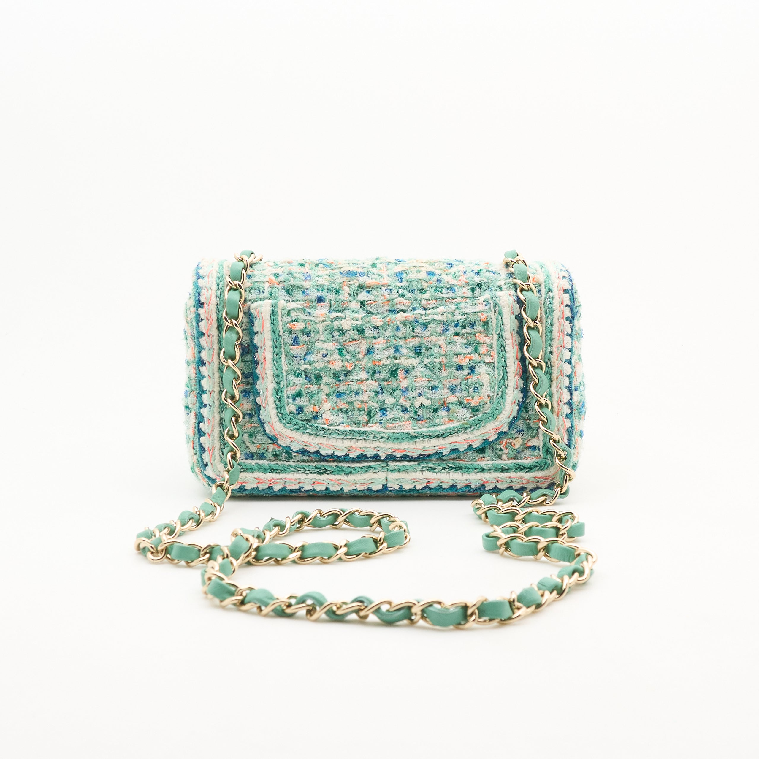 Chanel Classic Tweed Flap Bag LGHW