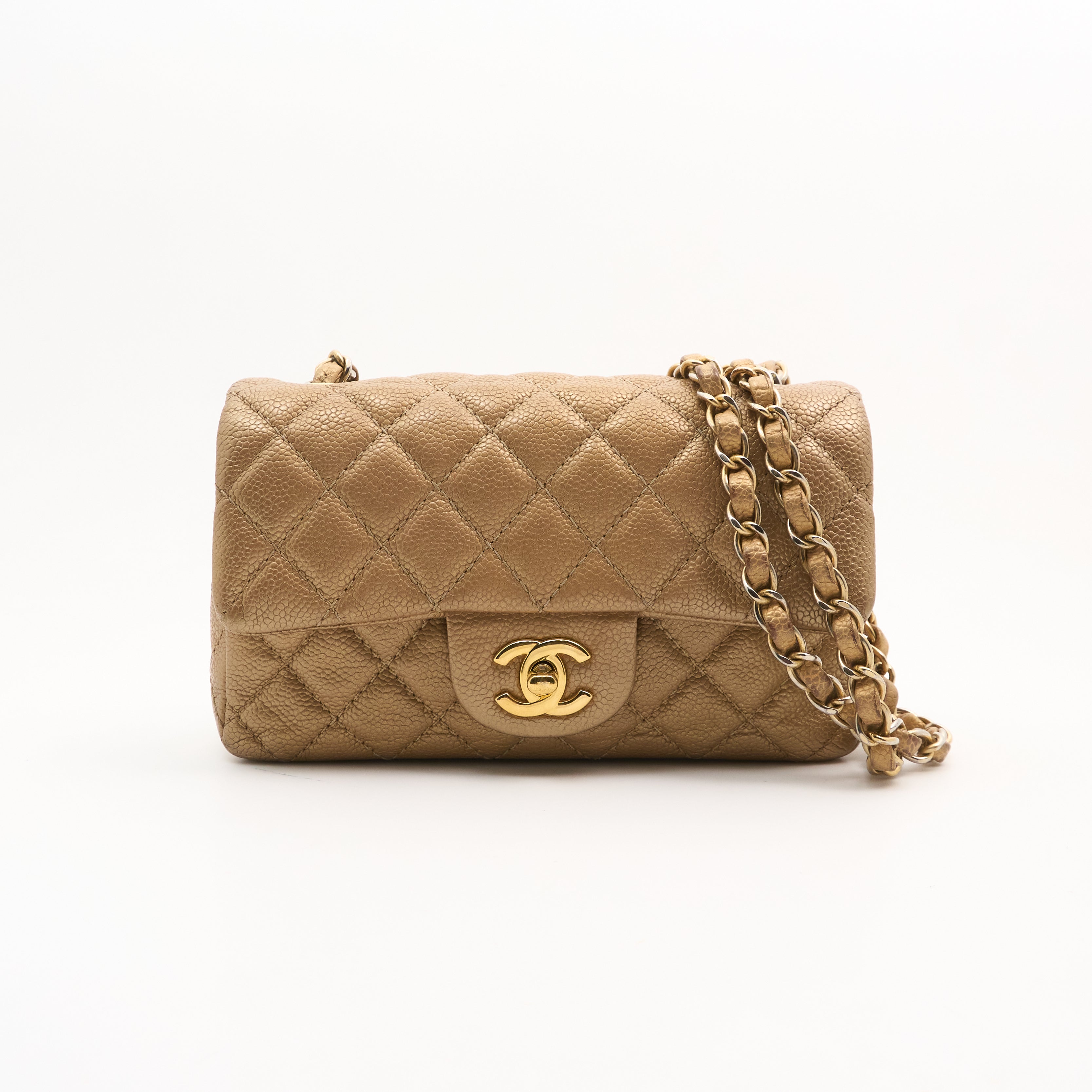 Chanel Gold Caviar Mini Flap Bag GHW