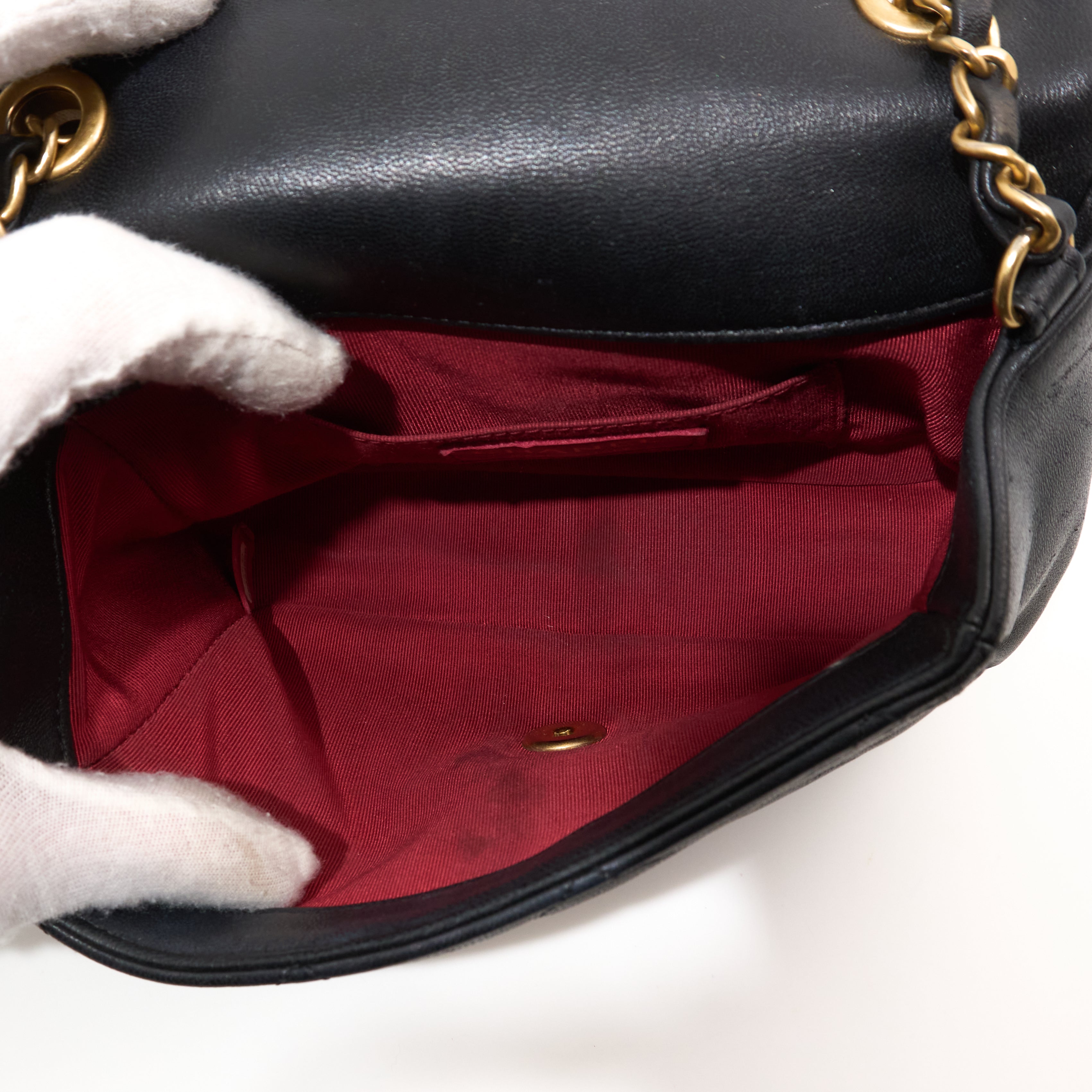 Chanel Quilted Top Handle in Black GHW