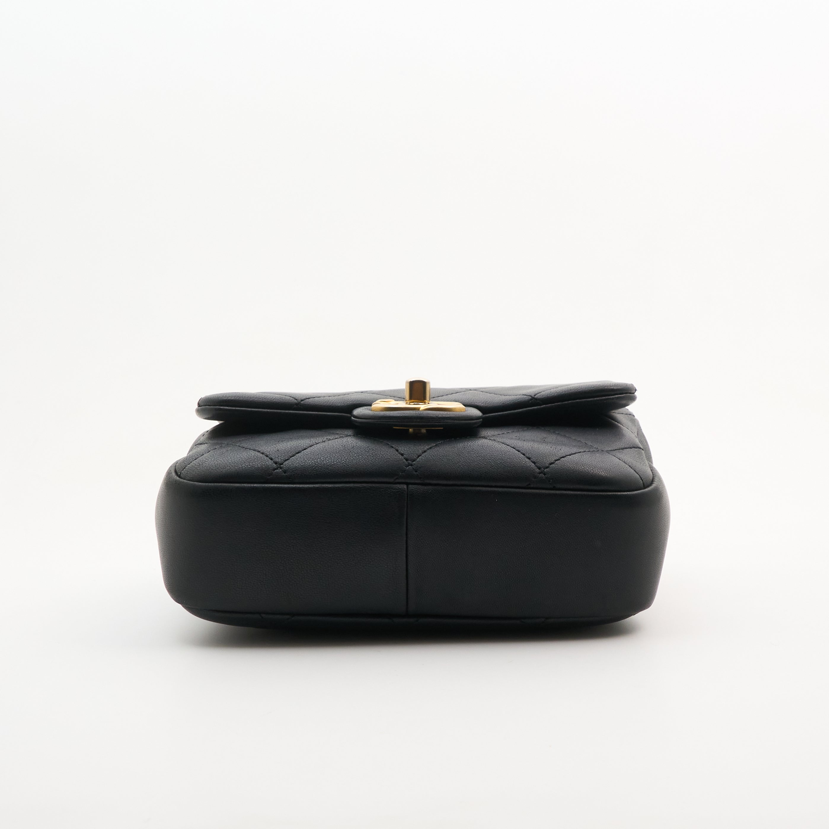 Chanel Quilted Top Handle in Black GHW