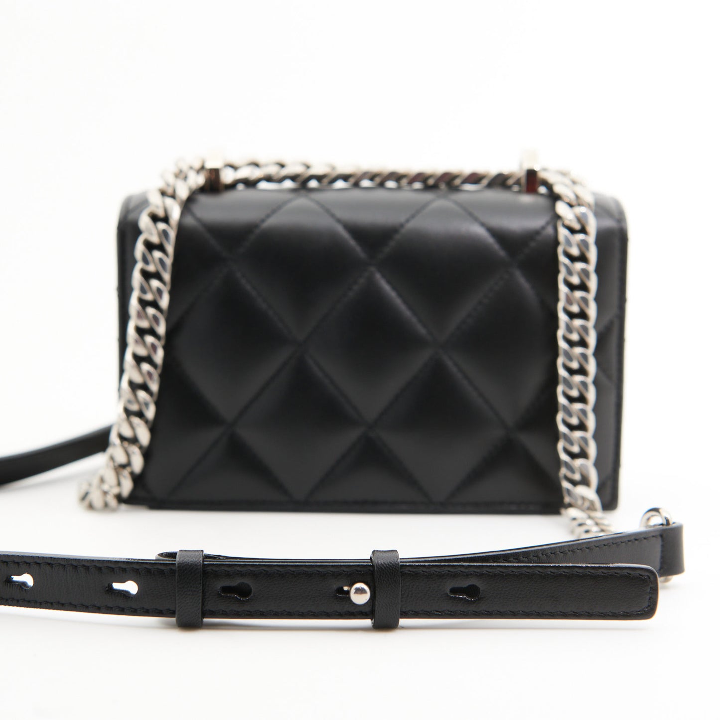Alexander McQueen Calf Leather Jewelled The Knuckle Bag in Black