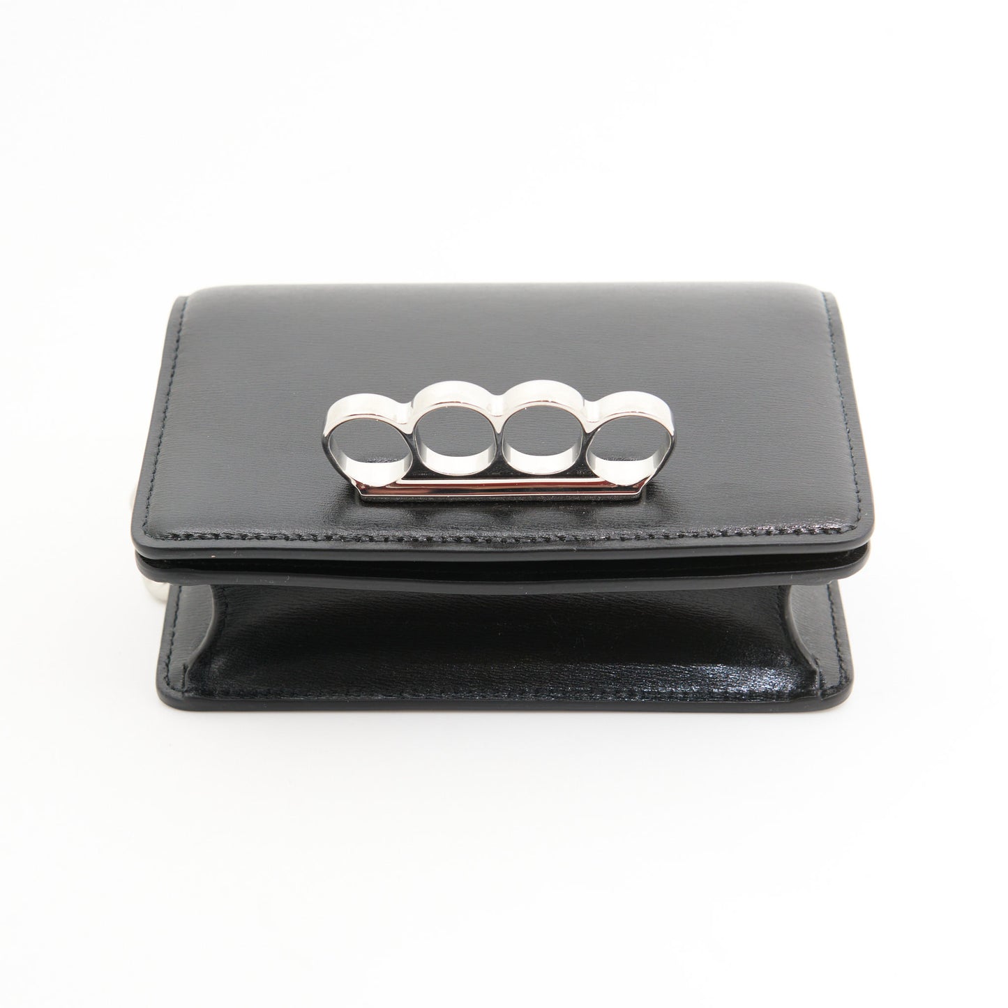 Alexander McQueen Leather The Knuckle Mini in Black SHW