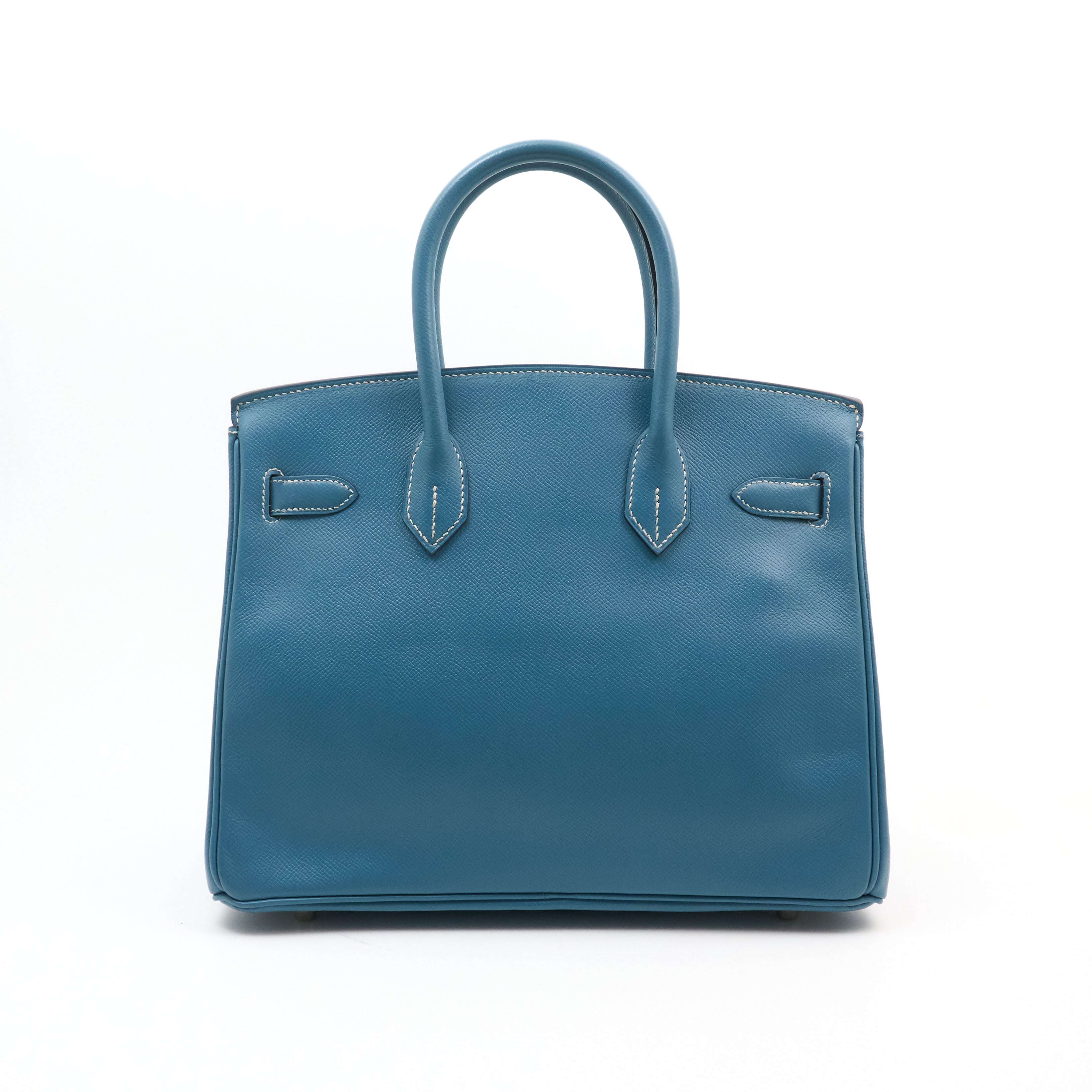 Hermes Bikin 30 Epsom Bleu Jean PHW Square Stamp D