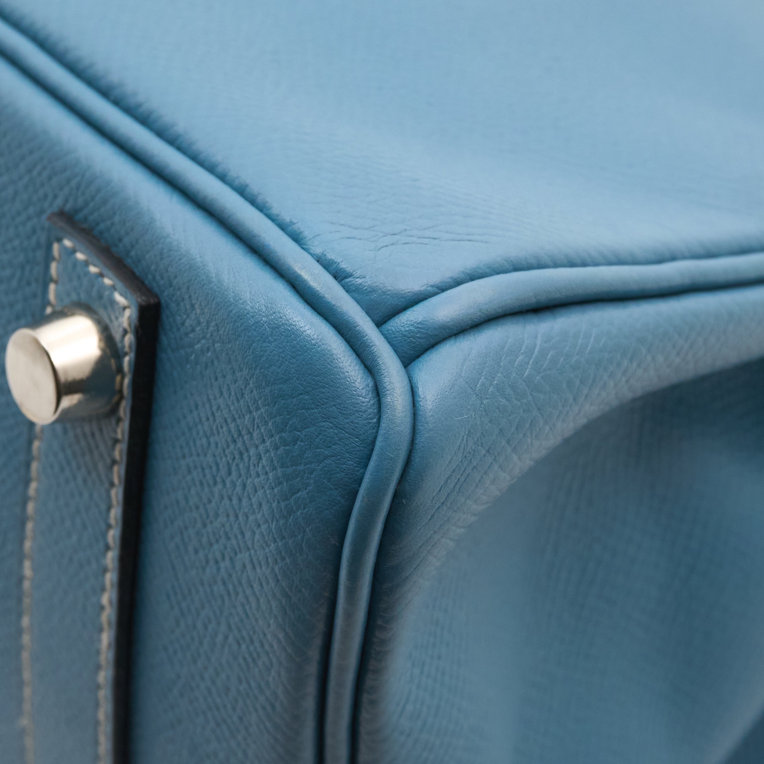 Hermes Bikin 30 Epsom Bleu Jean PHW Square Stamp D