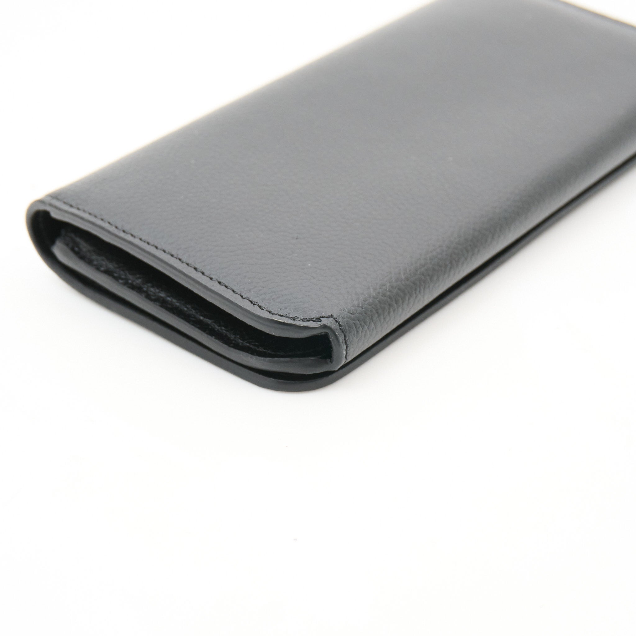 Balenciaga Black Leather Flap Wallet