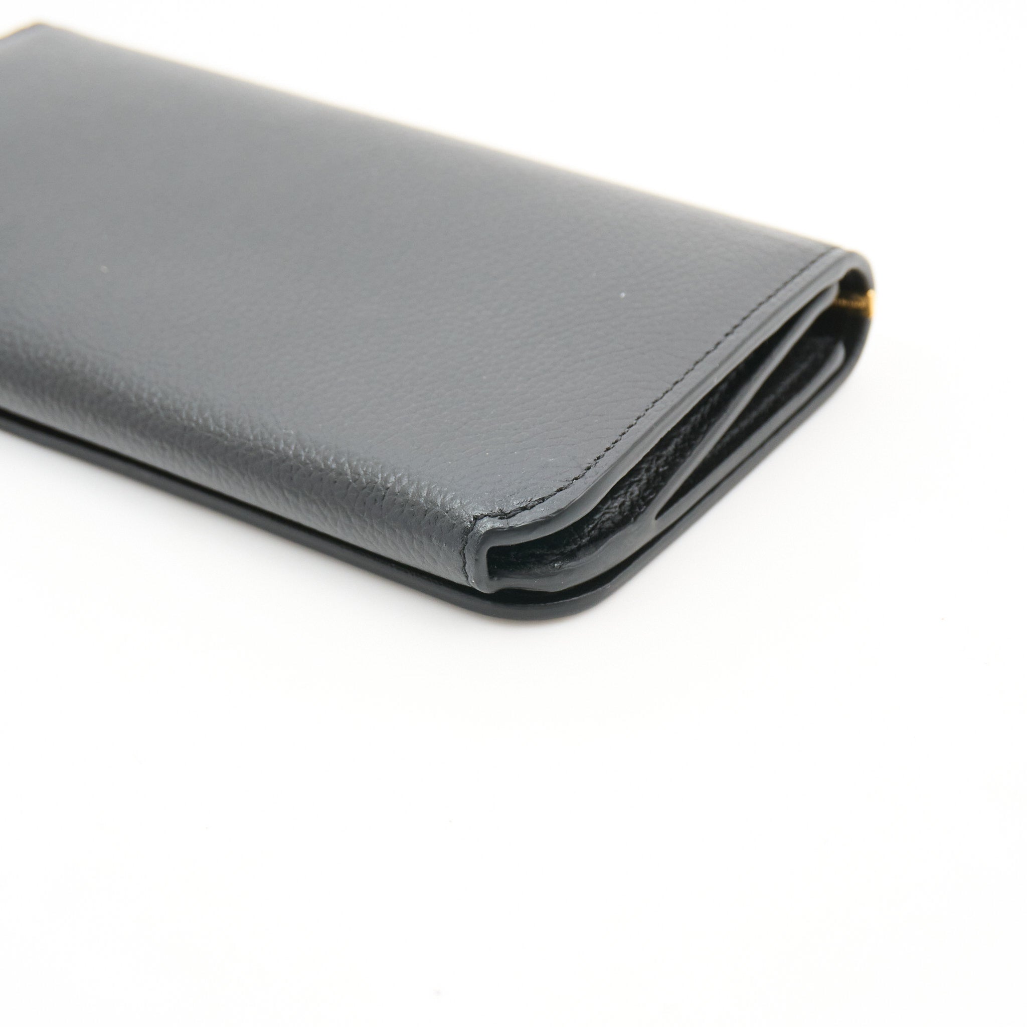 Balenciaga Black Leather Flap Wallet