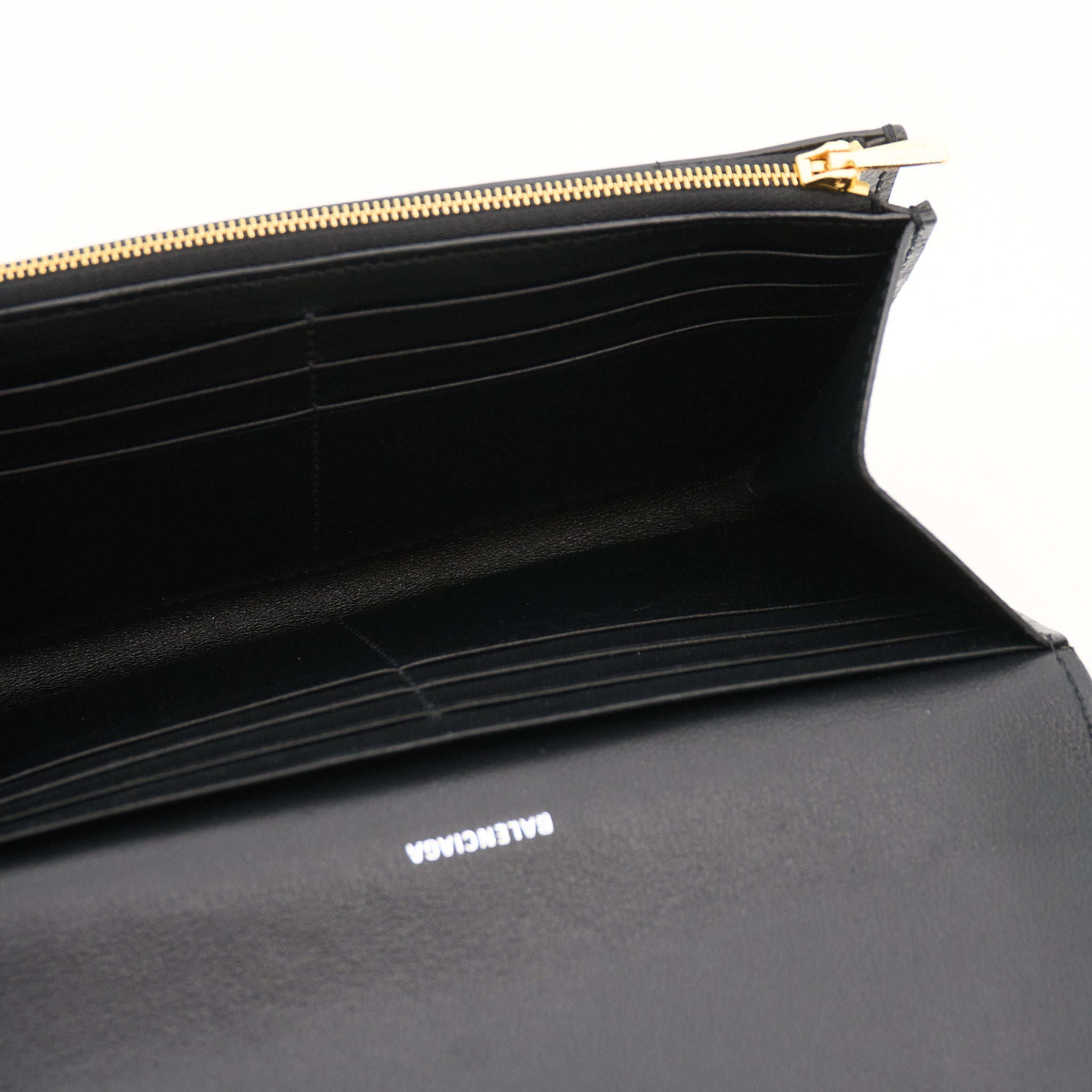 Balenciaga Black Leather Flap Wallet