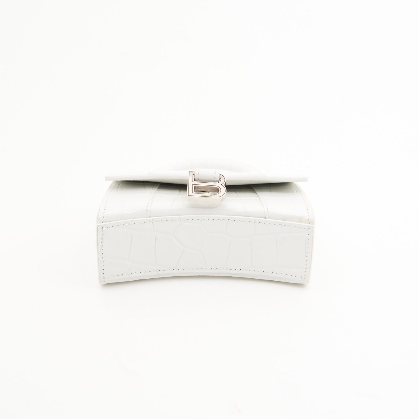 Balenciaga Super Mini Hourglass Bag in White Croc