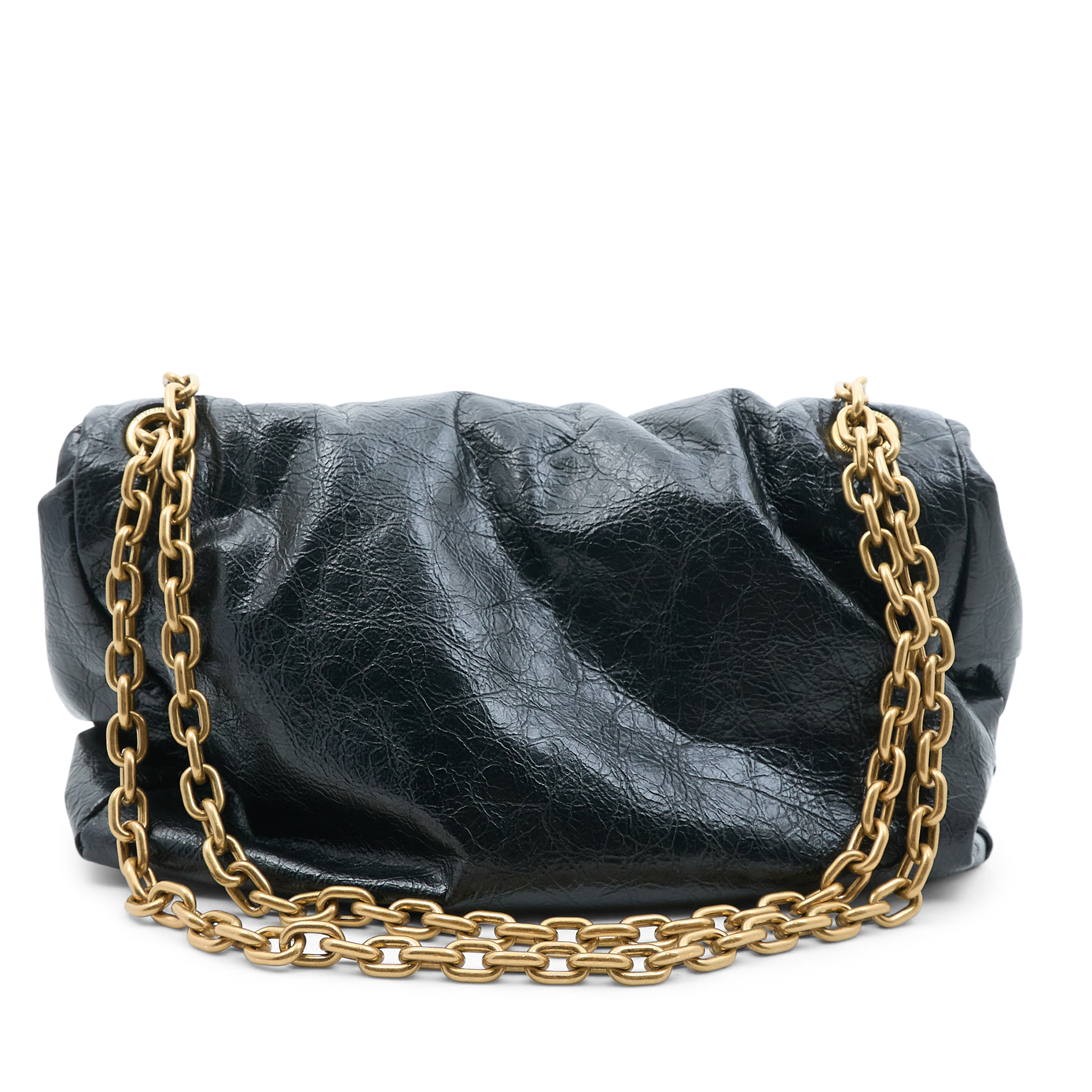 Balenciaga Monaco Crinkled Leather Shoulder Bag