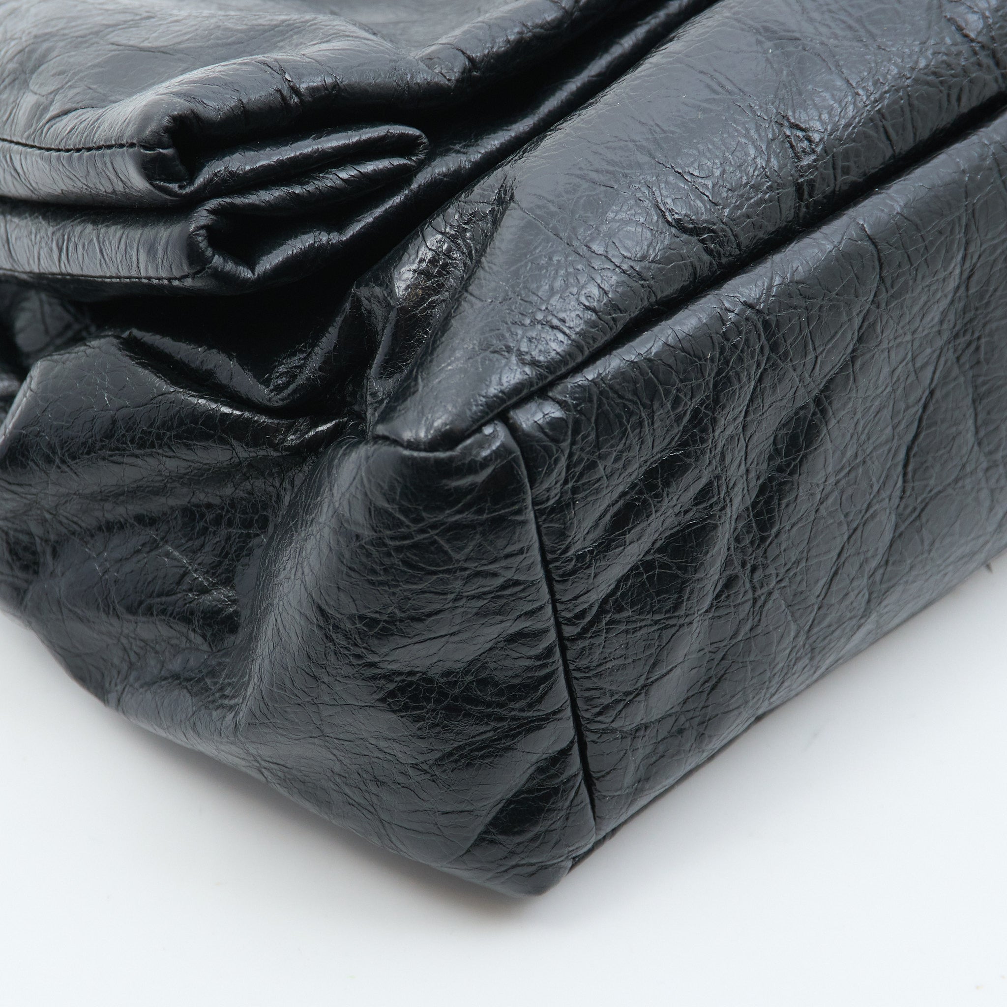 Balenciaga Monaco Crinkled Leather Shoulder Bag