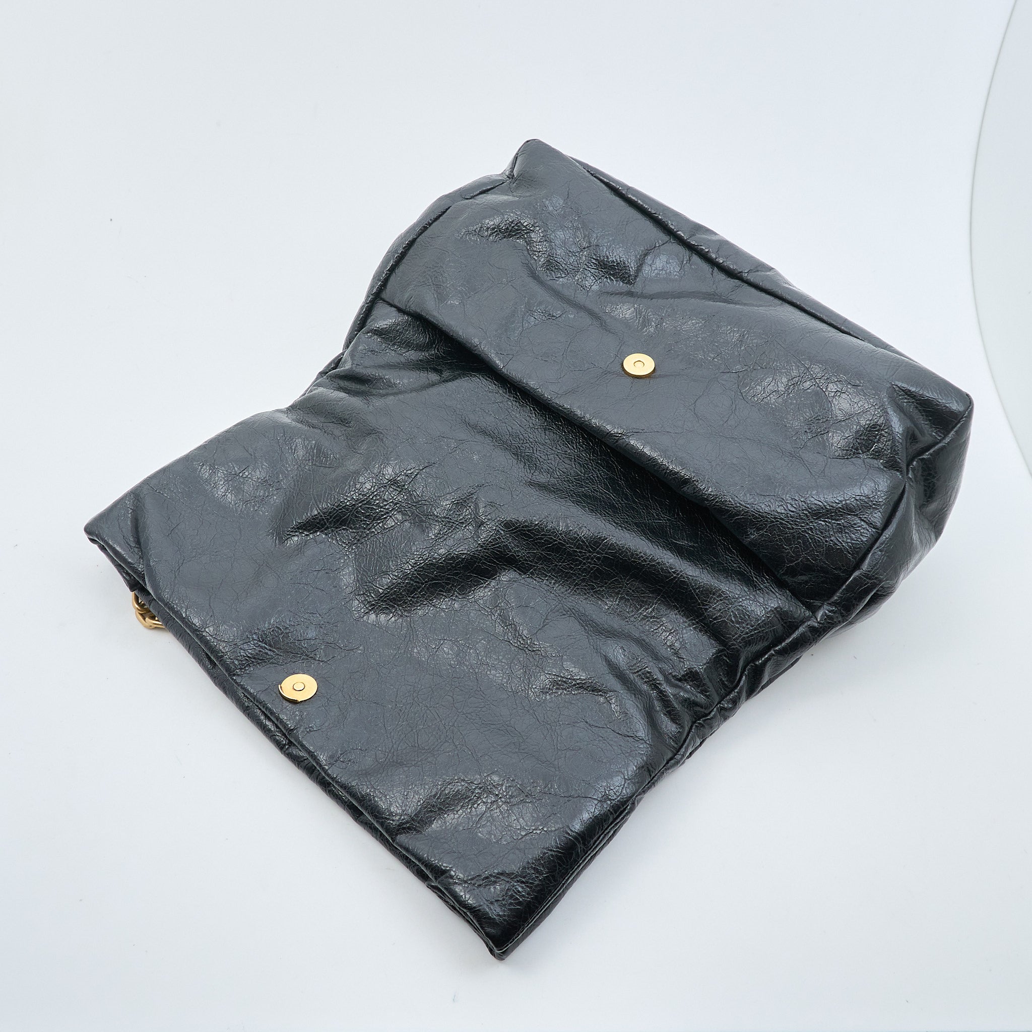 Balenciaga Monaco Crinkled Leather Shoulder Bag