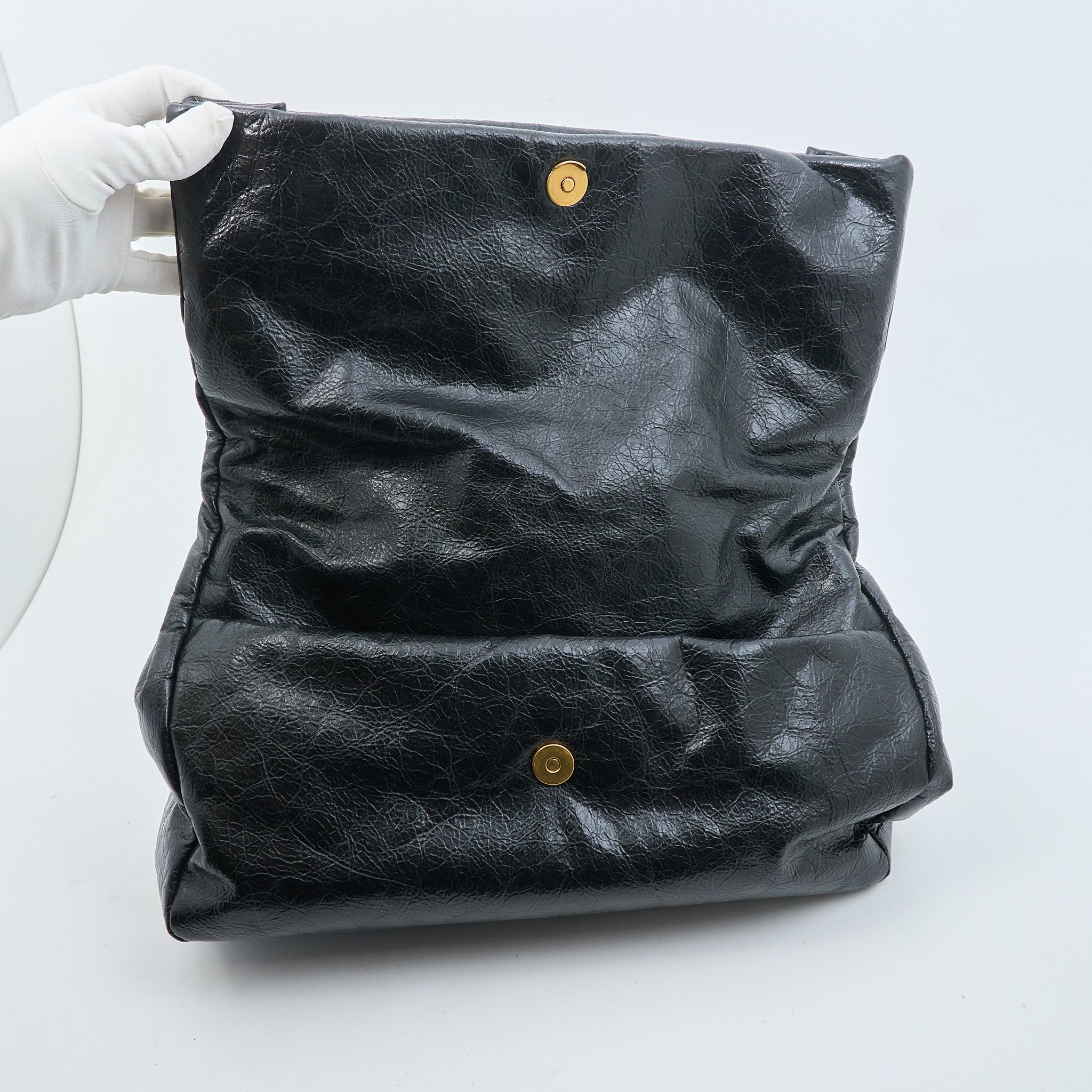 Balenciaga Monaco Crinkled Leather Shoulder Bag