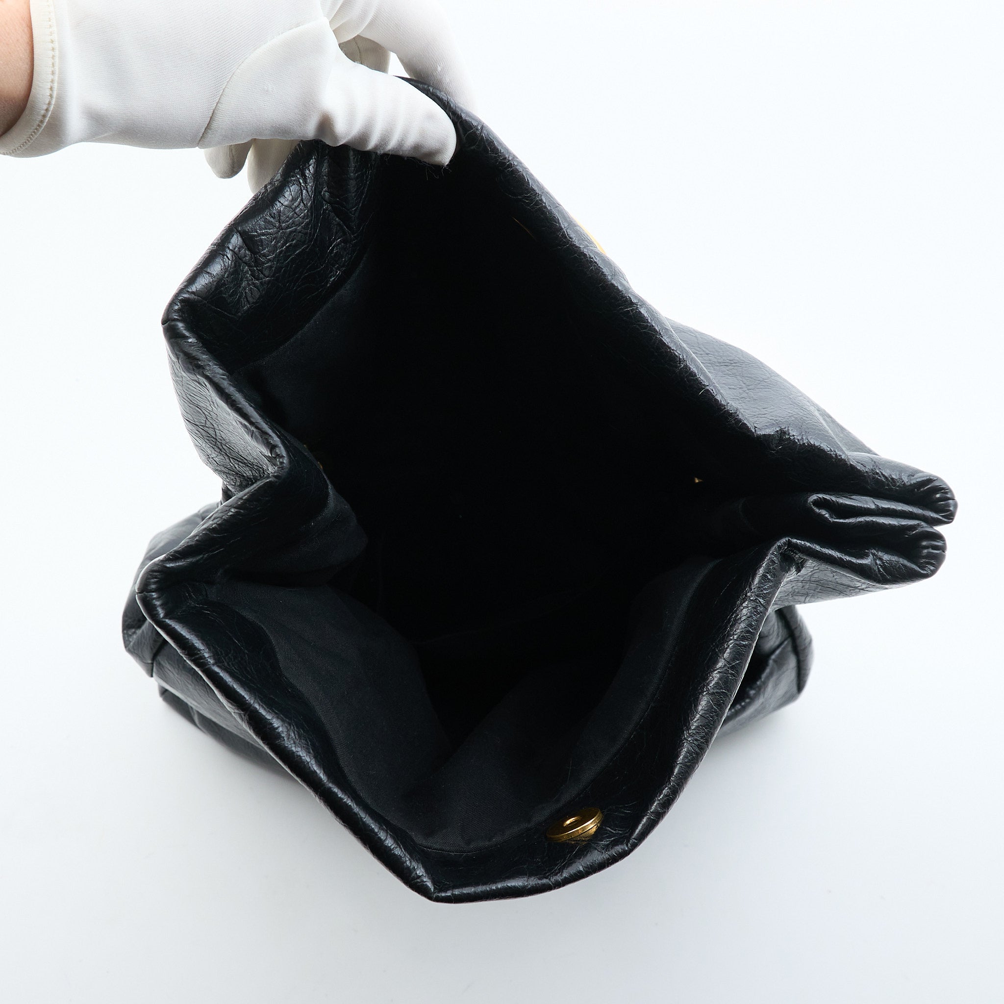 Balenciaga Monaco Crinkled Leather Shoulder Bag