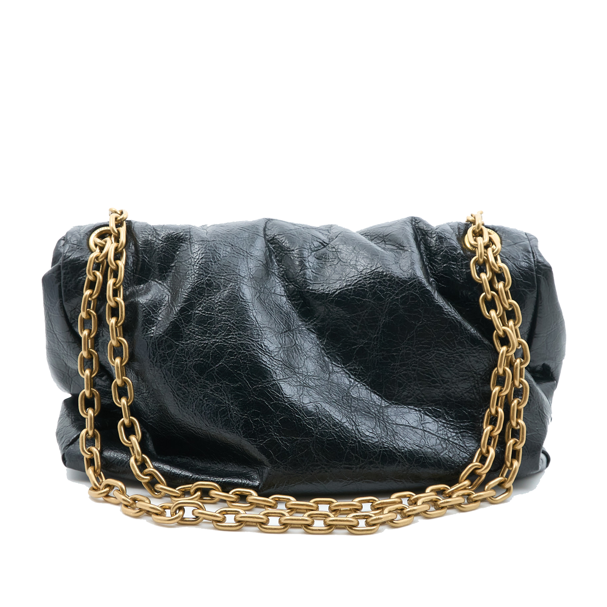 Balenciaga Monaco Crinkled Leather Shoulder Bag