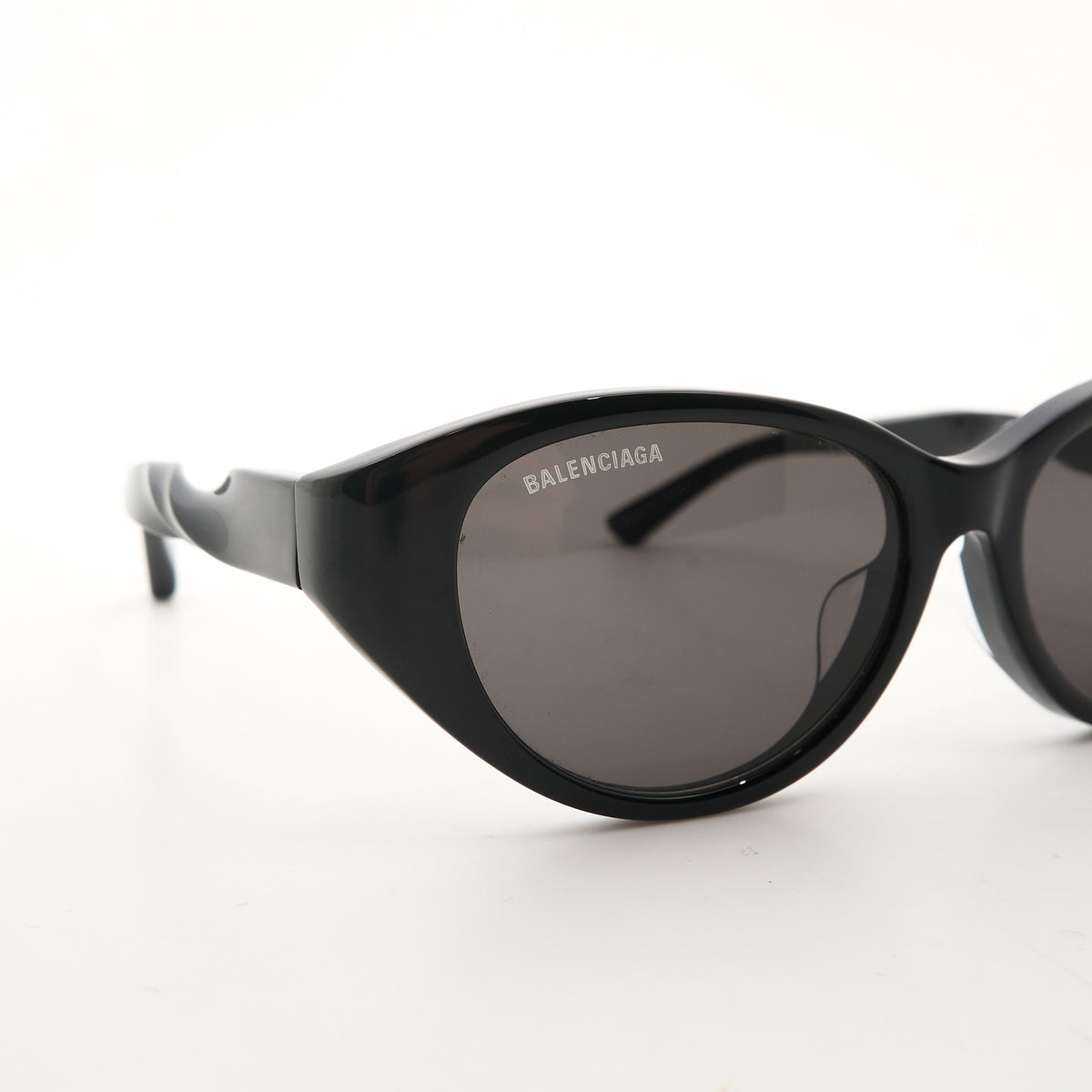 Balenciaga Black Oval Twist Sunglasses