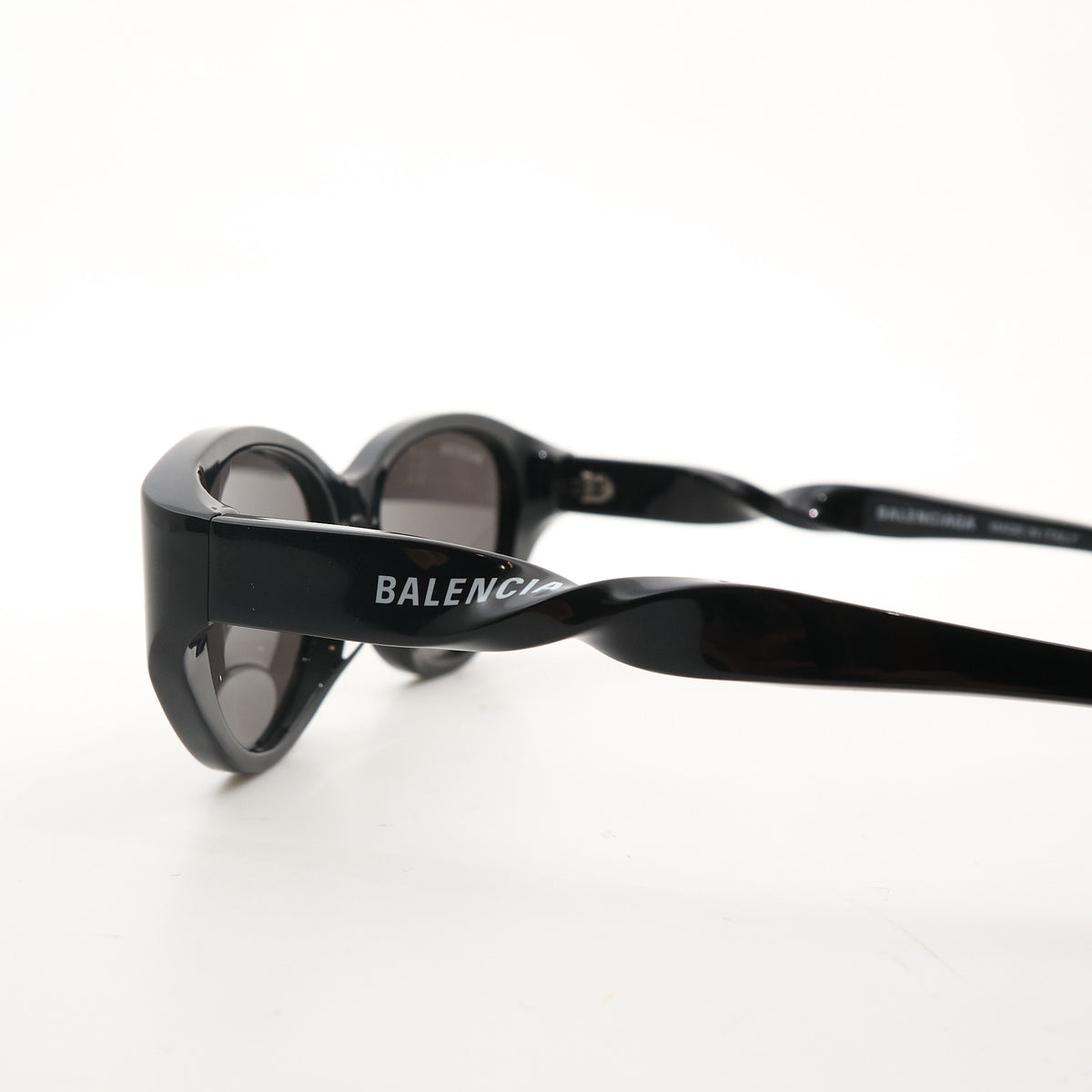 Balenciaga Black Oval Twist Sunglasses
