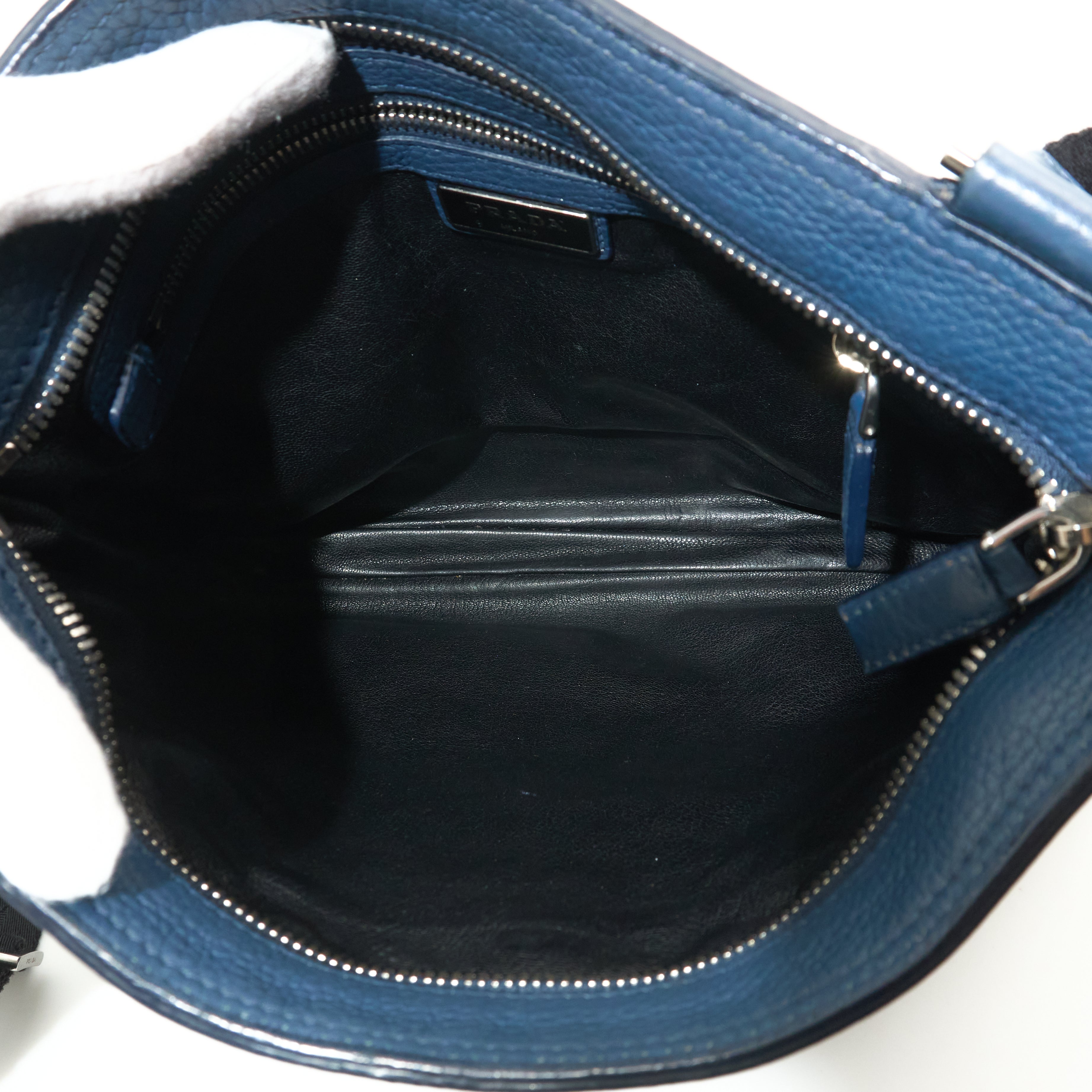 Prada Blue Vitello Diano Messenger Bag