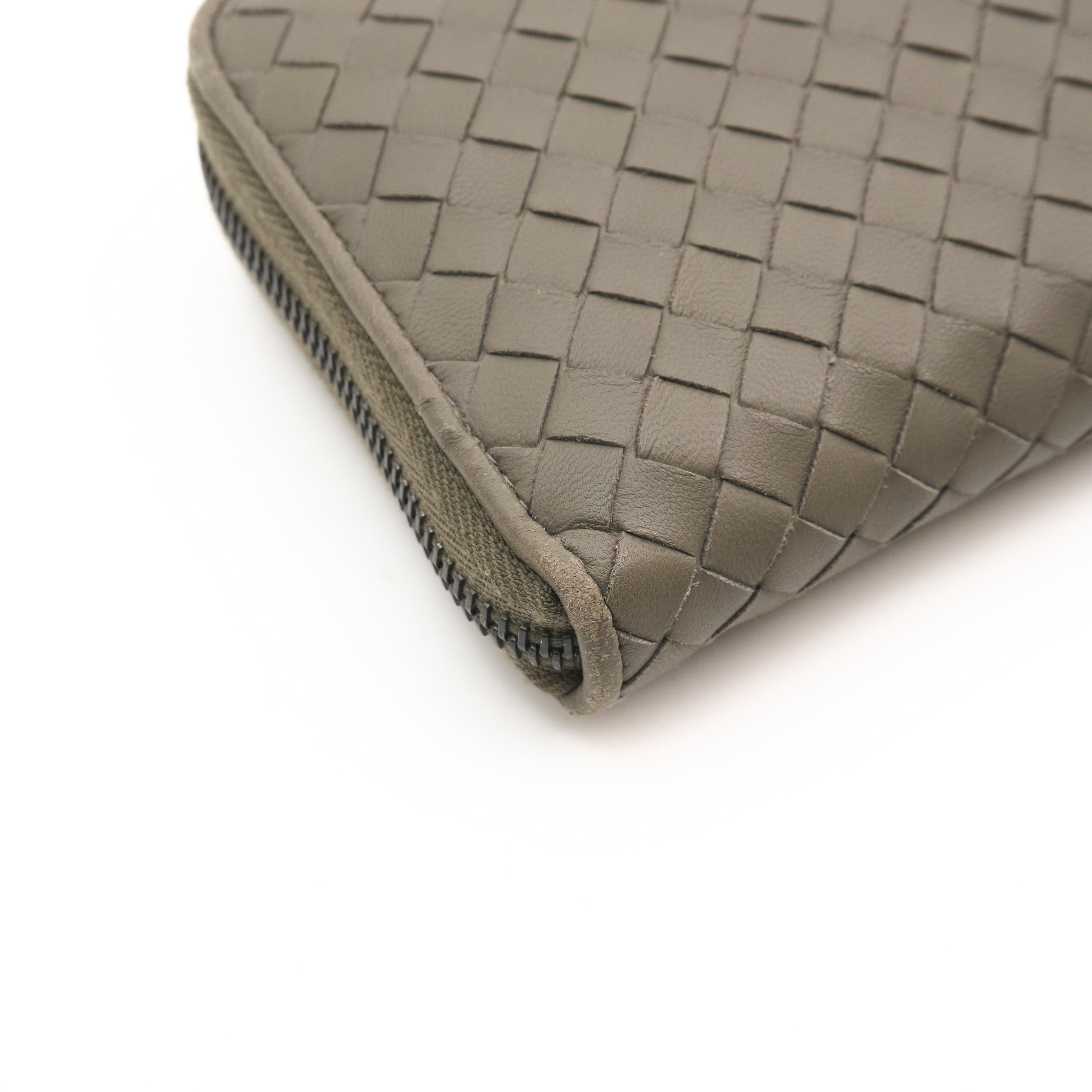 Bottega Veneta Intrecciato Leather Zip Around Wallet