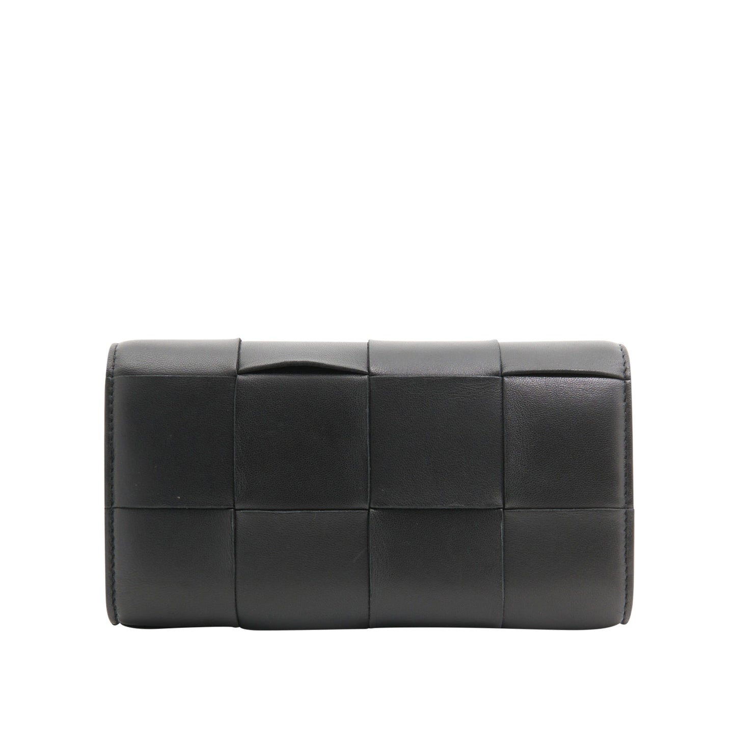 Bottega Veneta Leather Intressio Flap Wallet in Black