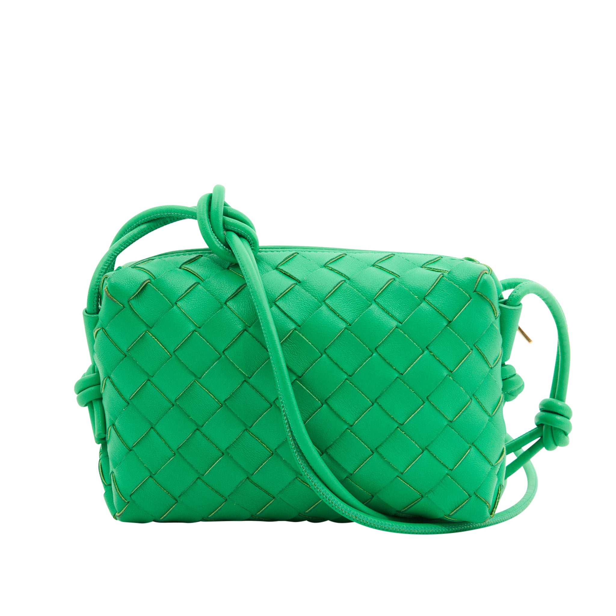 Bottega Veneta Mini Loop Camera Bag in Green GHW