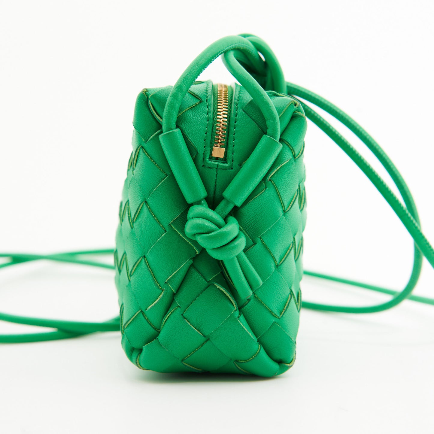 Bottega Veneta Mini Loop Camera Bag in Green GHW