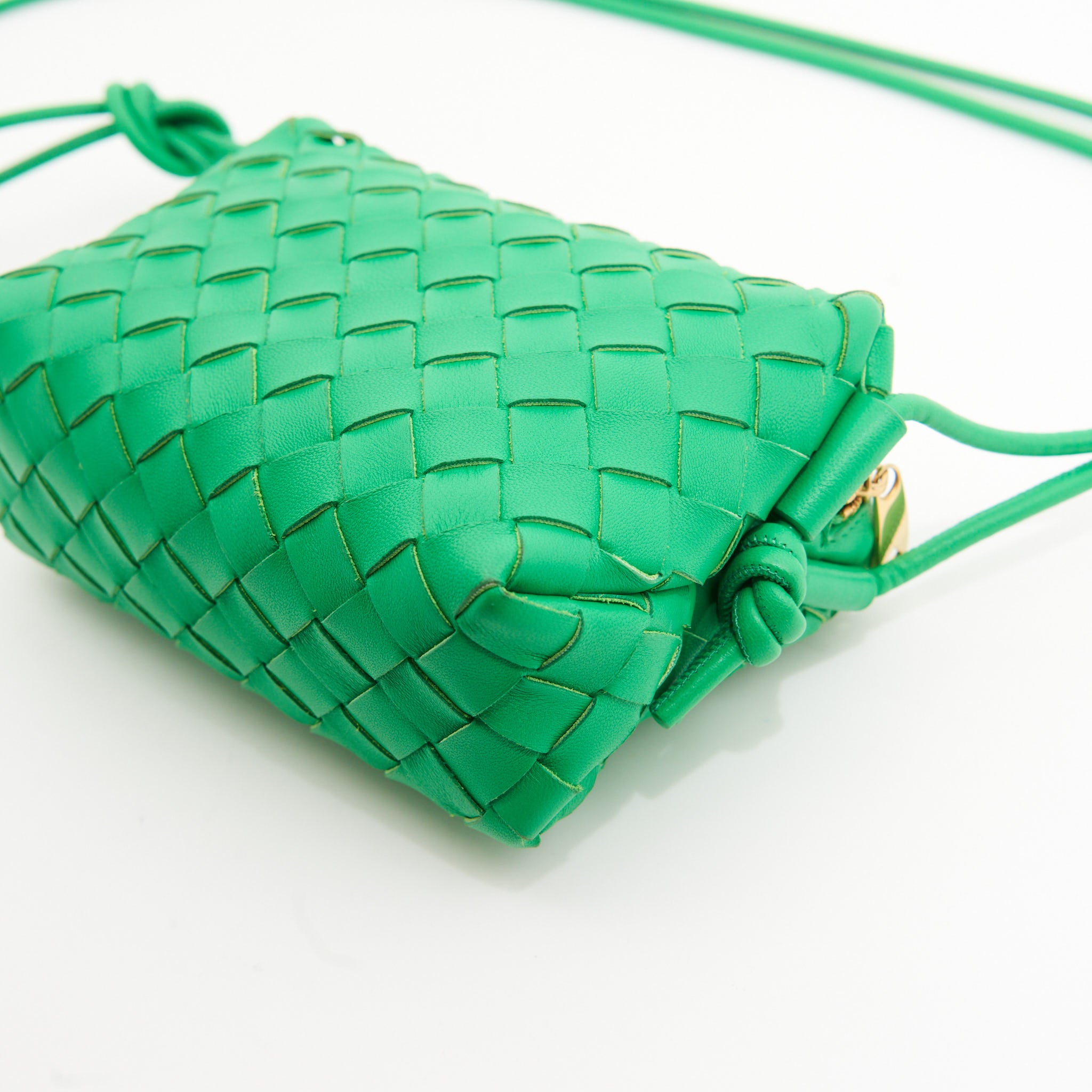 Bottega Veneta Mini Loop Camera Bag in Green GHW