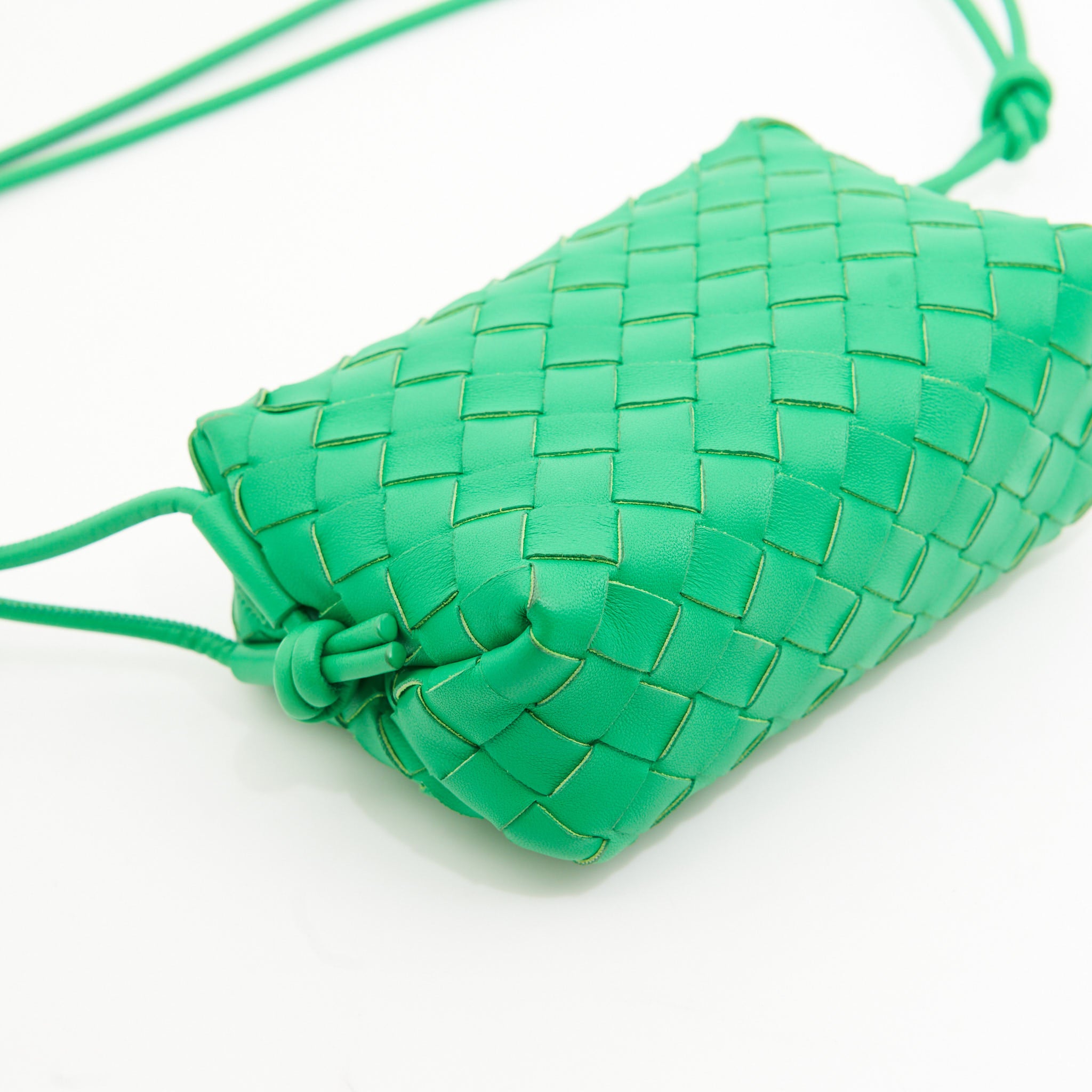 Bottega Veneta Mini Loop Camera Bag in Green GHW