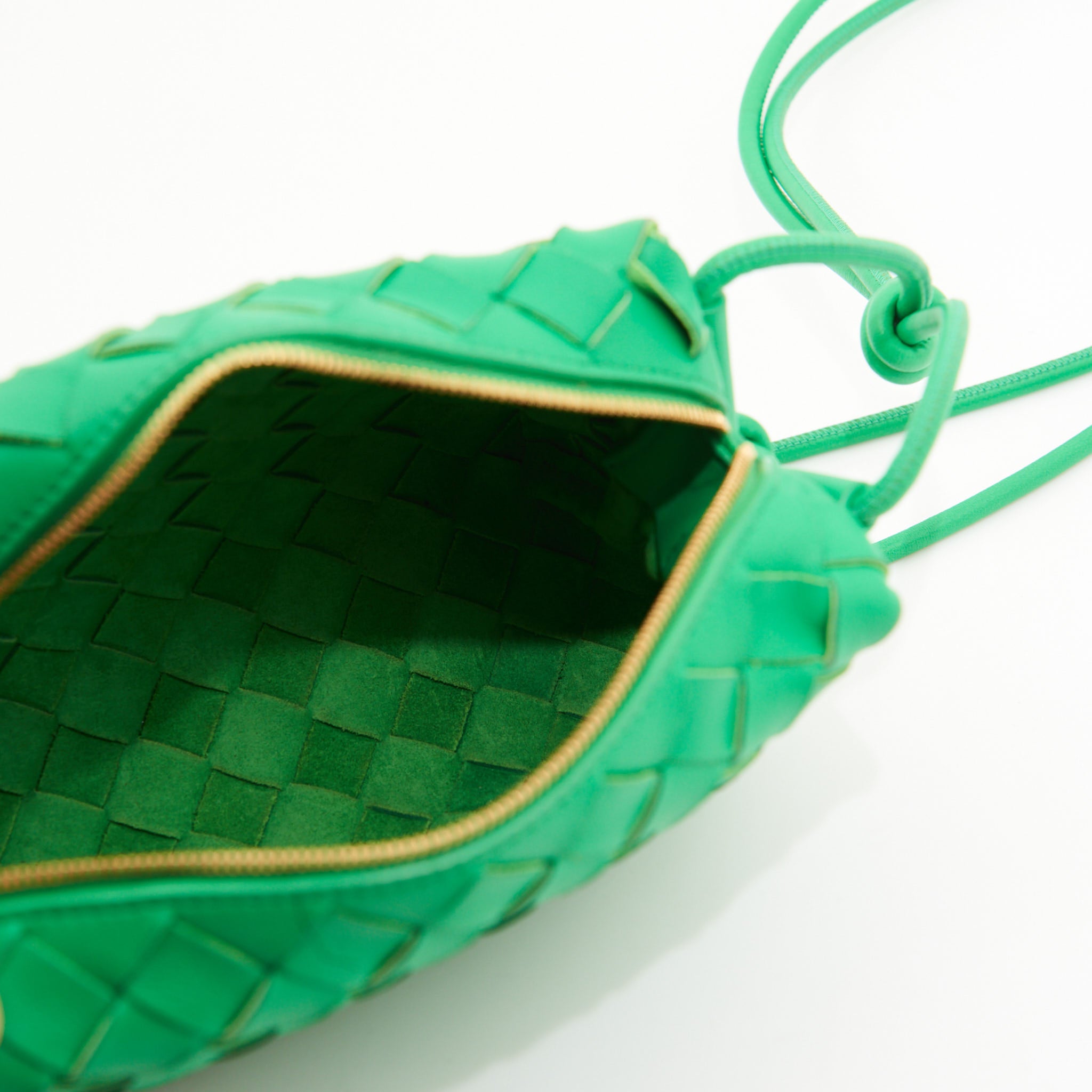 Bottega Veneta Mini Loop Camera Bag in Green GHW