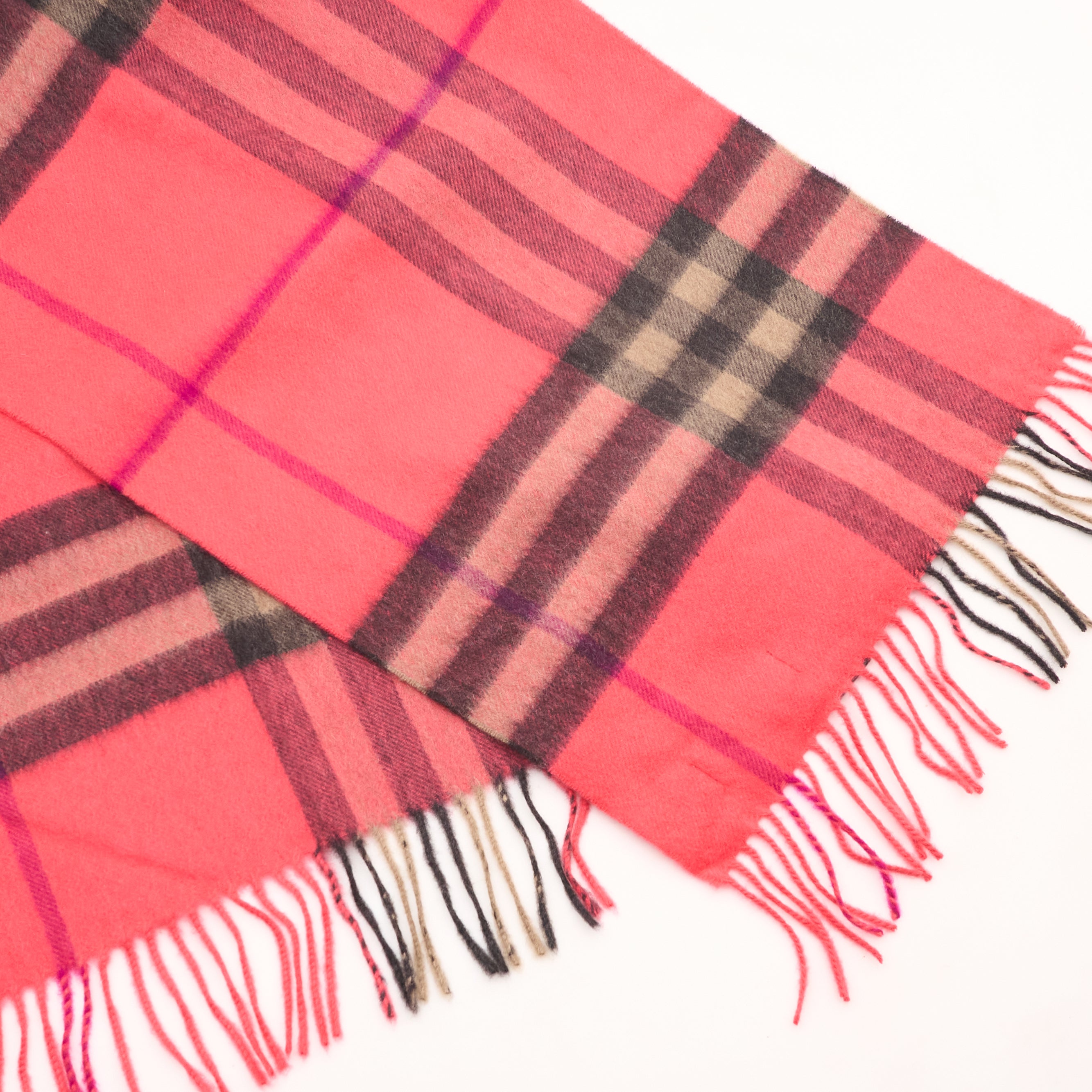 Burberry Cashmere Check Scarf Pink