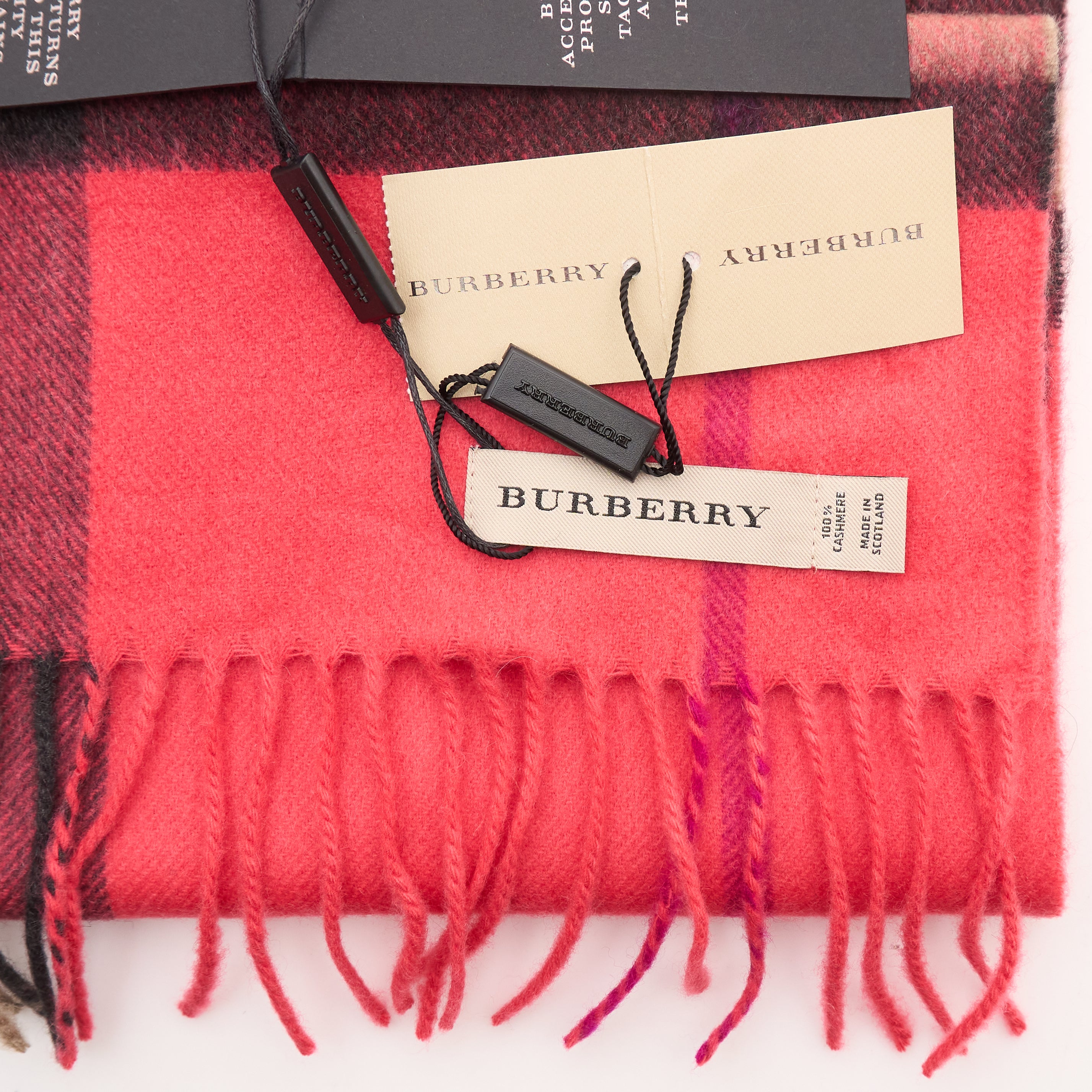 Burberry Cashmere Check Scarf Pink