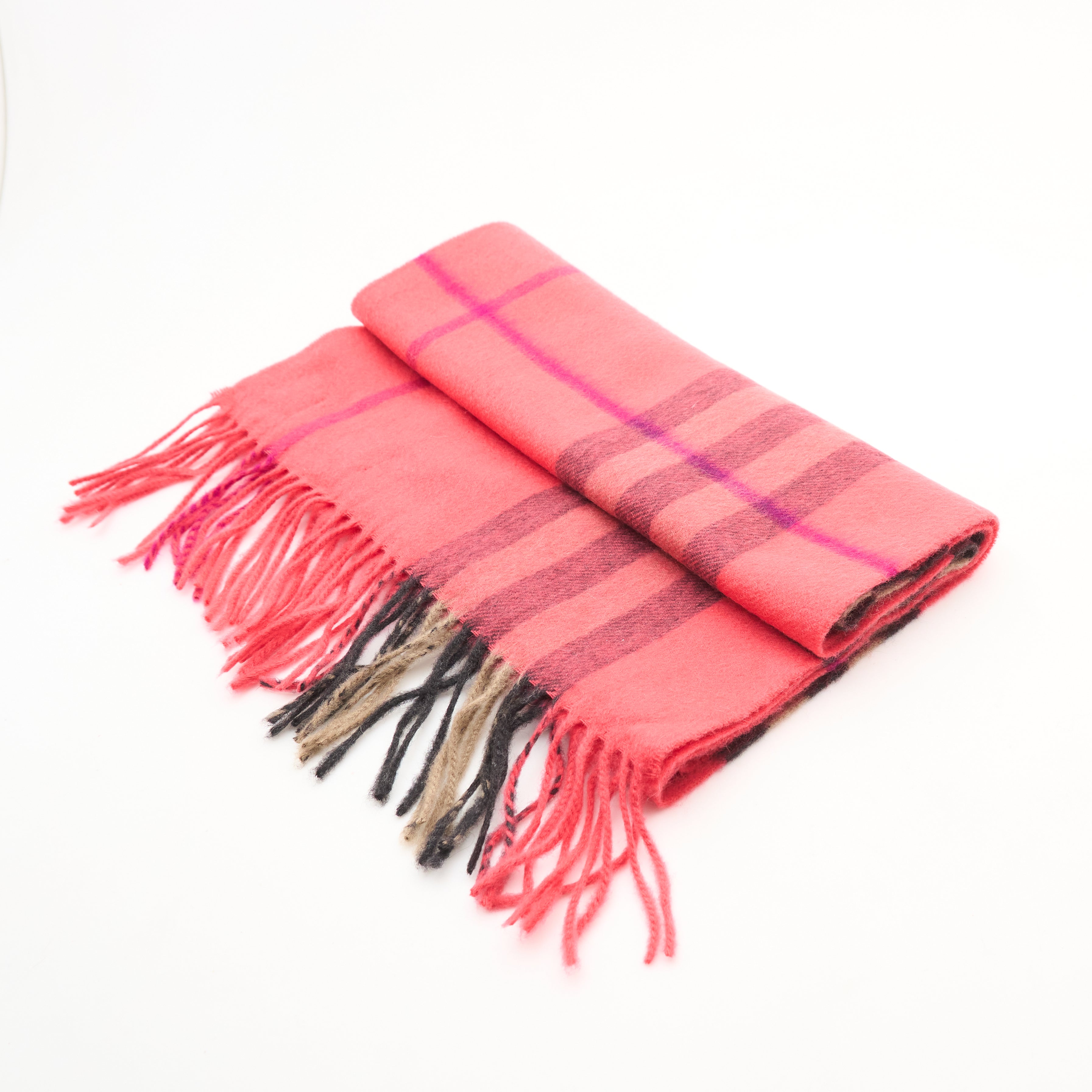 Burberry Cashmere Check Scarf Pink
